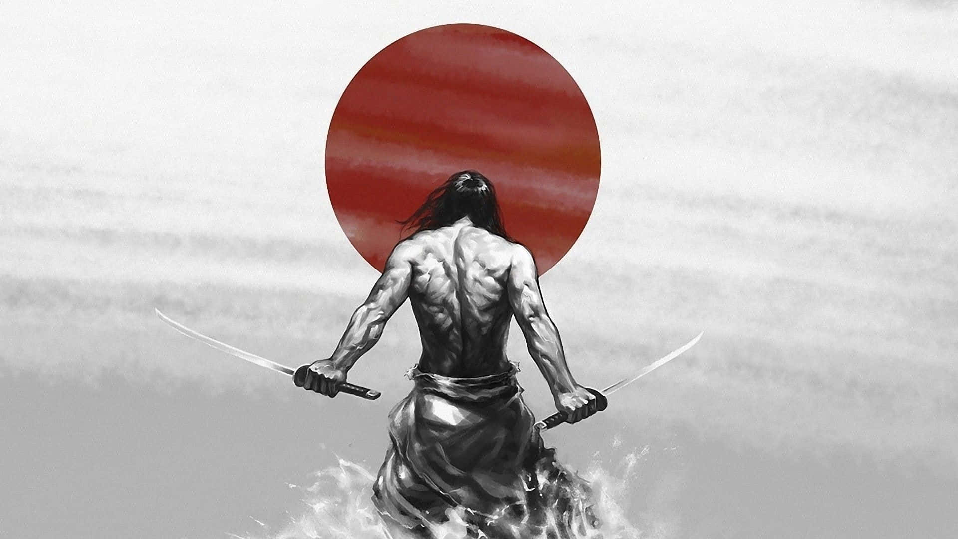 Einhistorischer Samurai Auf Einem Kriegszug