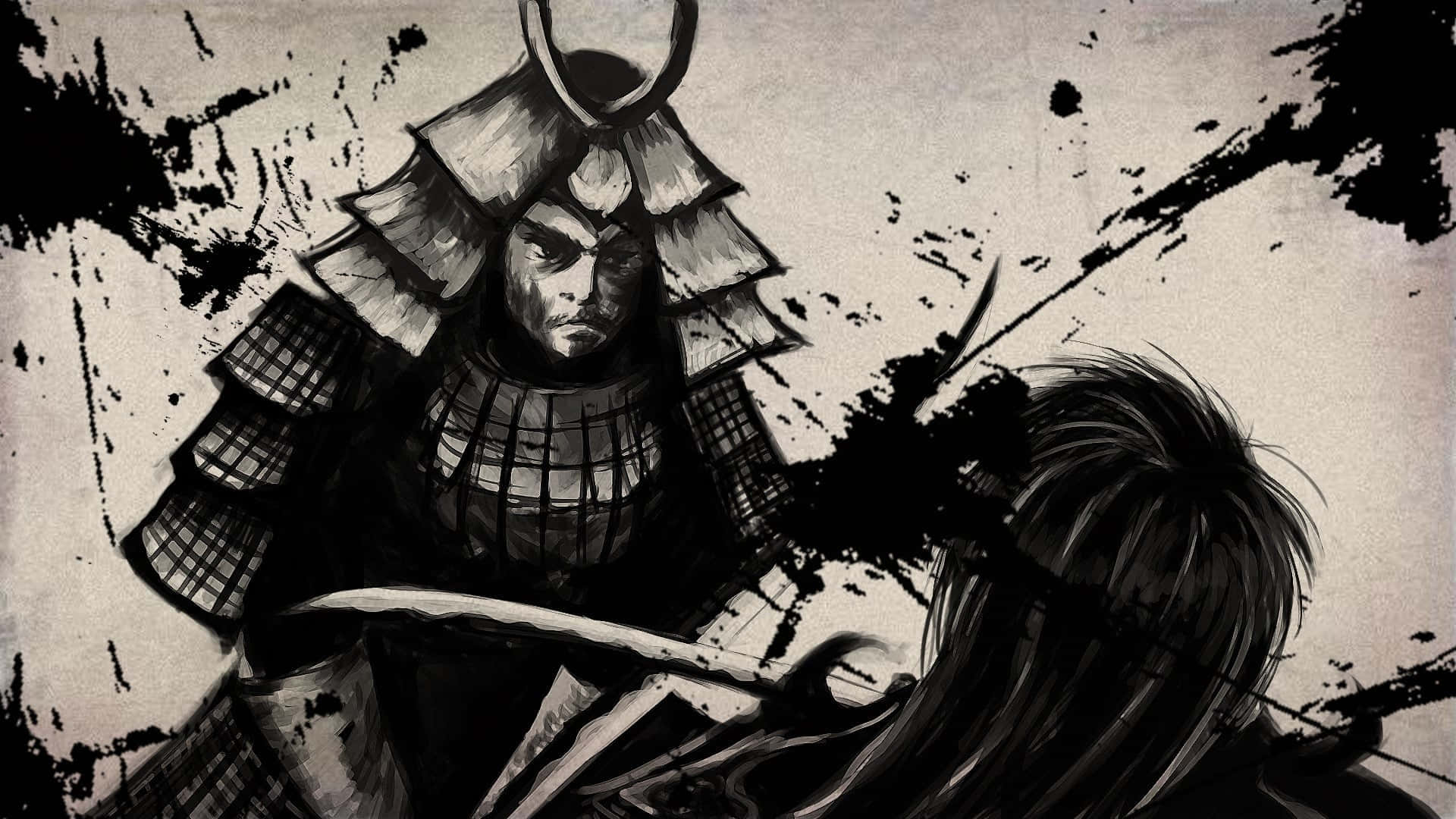 Traditional Japanese Samurai Preparing For Battle