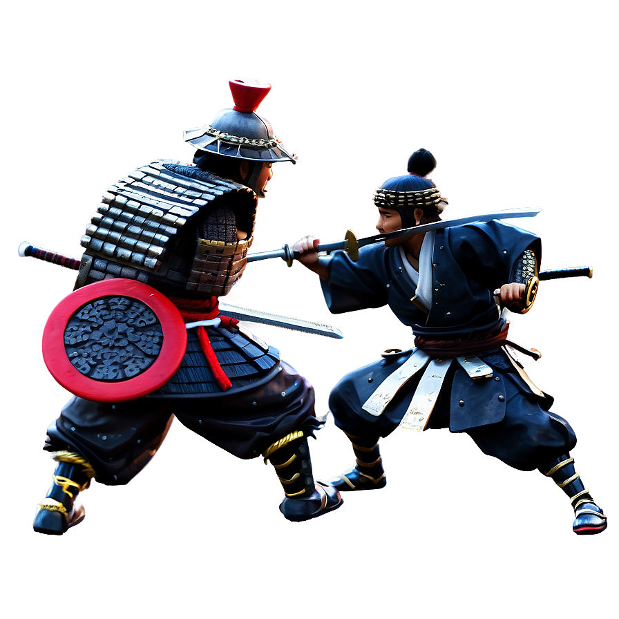 Samurai Battle Scene Png 05212024 PNG