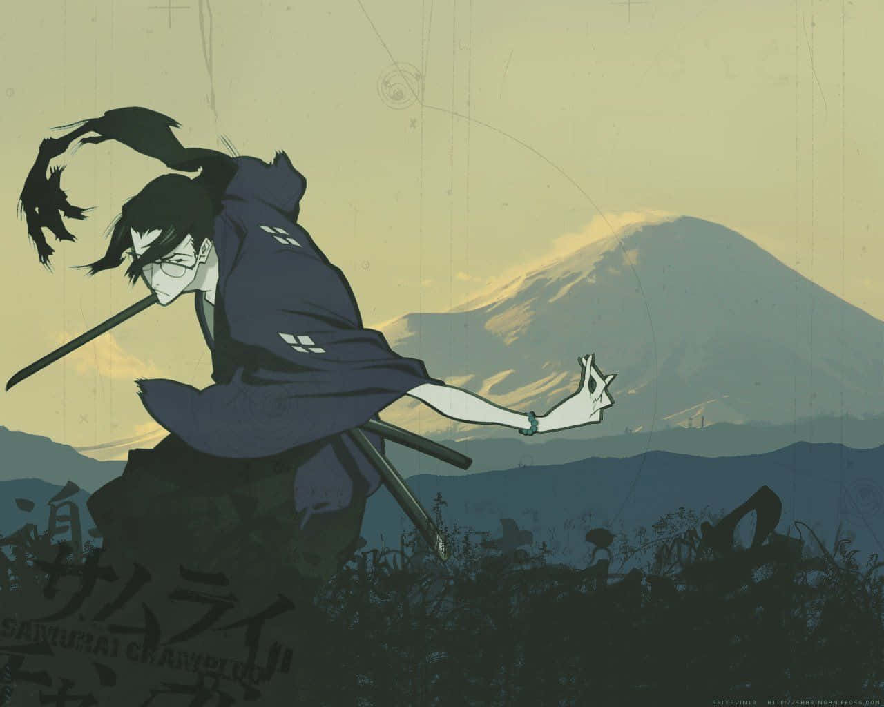 Mugen and Jin, two master samurais from the anime Samurai Champloo