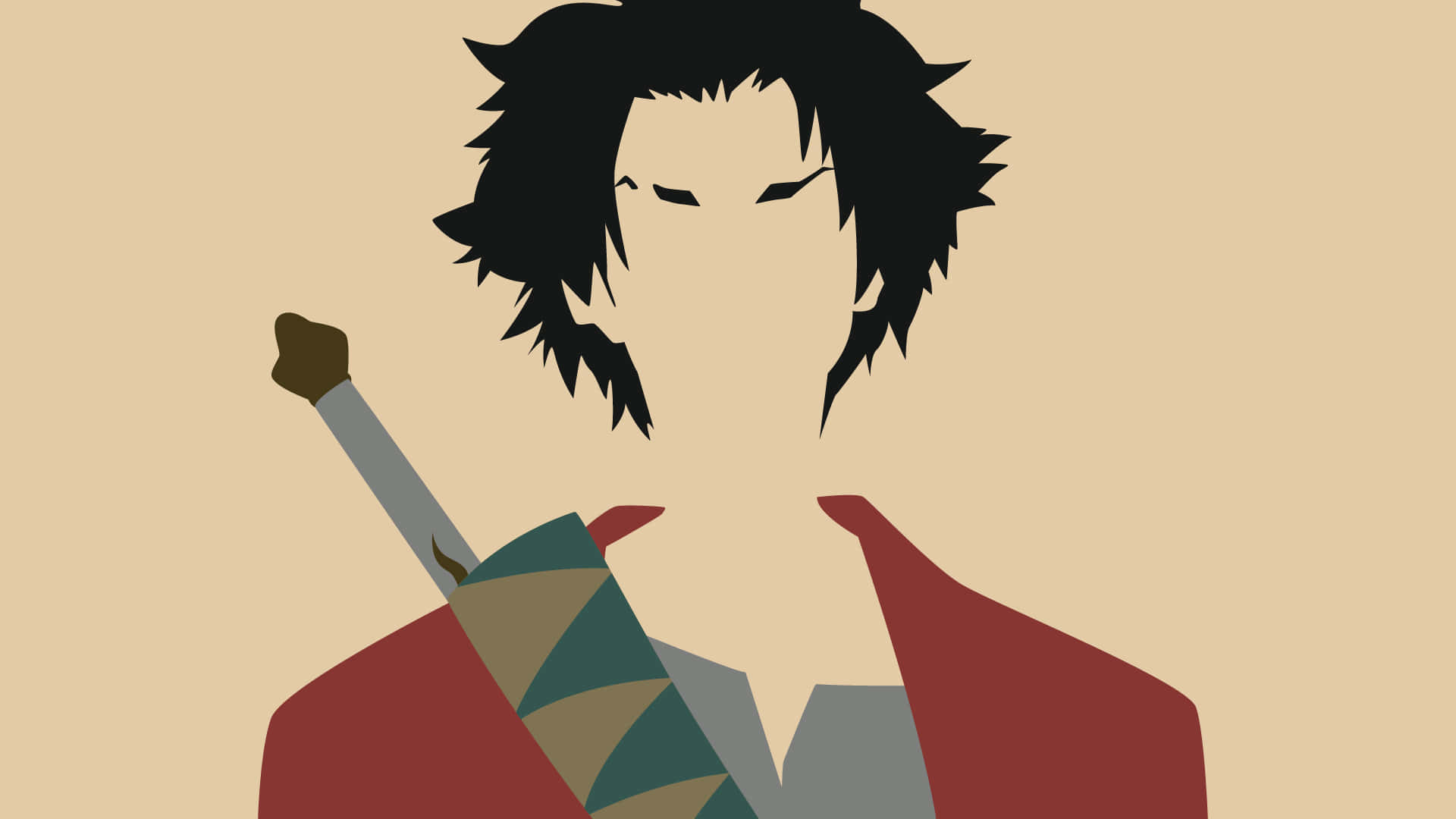 Samurai Champloo Minimalistische Kunst Achtergrond