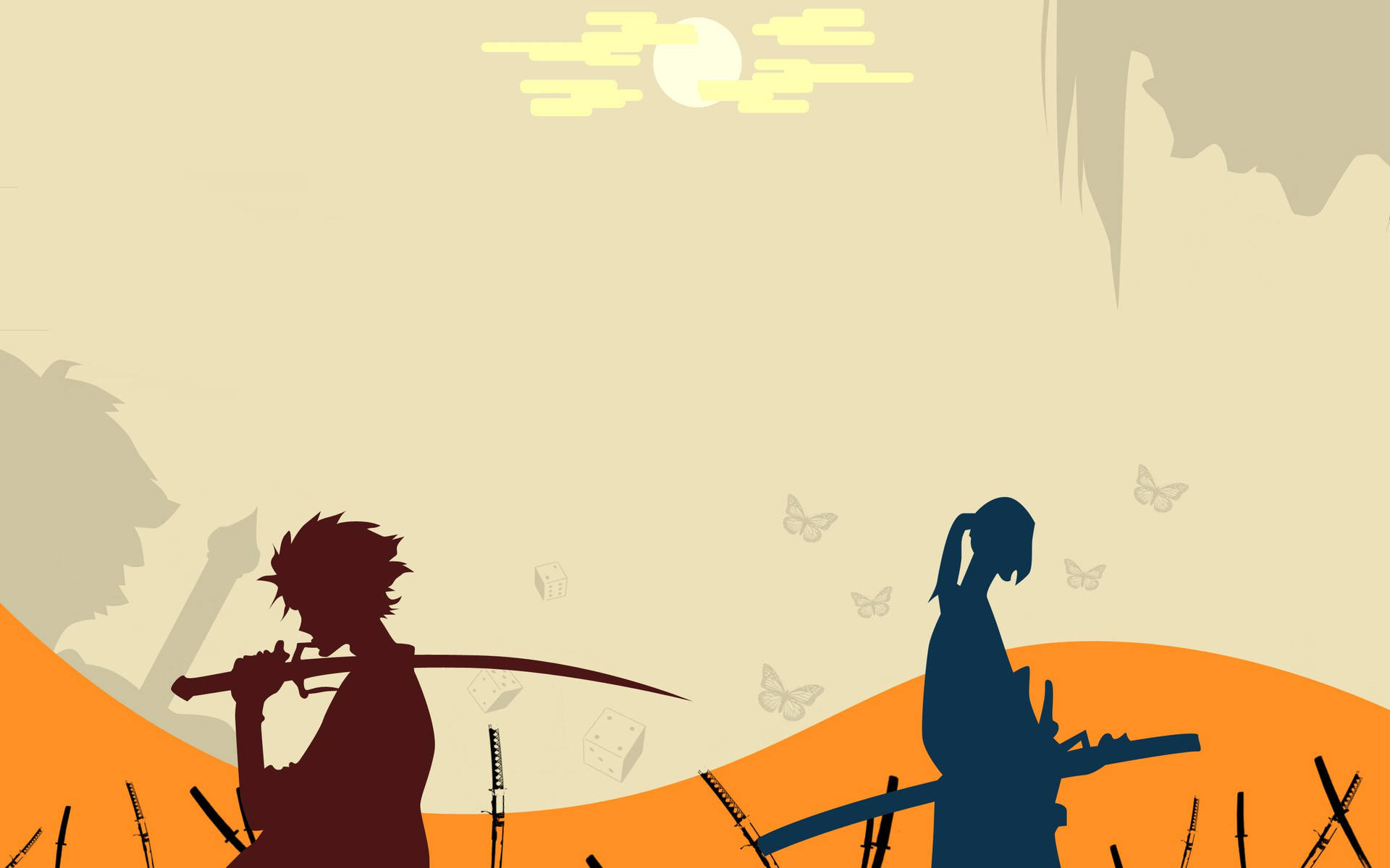 A Moment of Zen: Mugen and Jin from Samurai Champloo Wallpaper