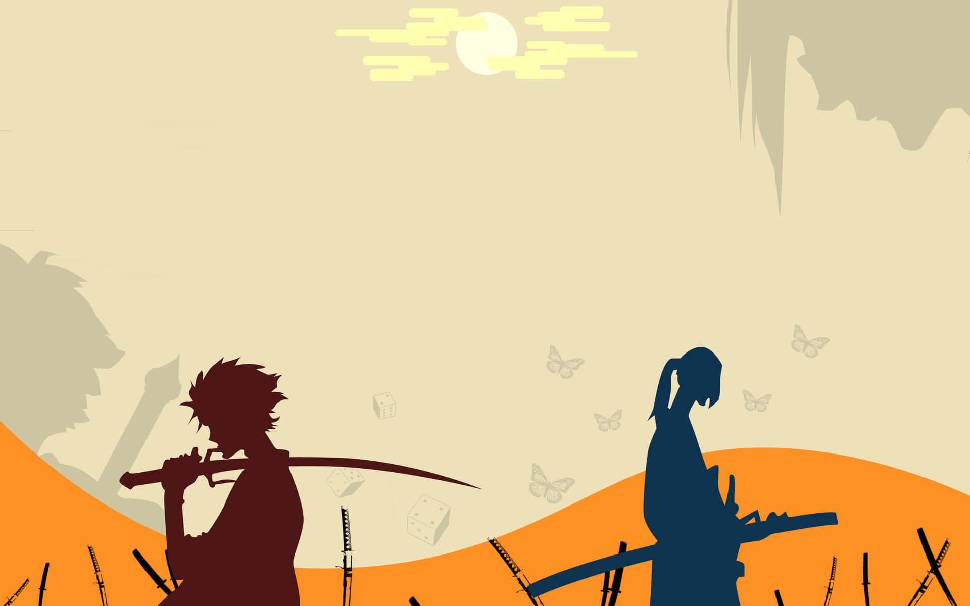 Art Silhouette De Samurai Champloo Fond d'écran