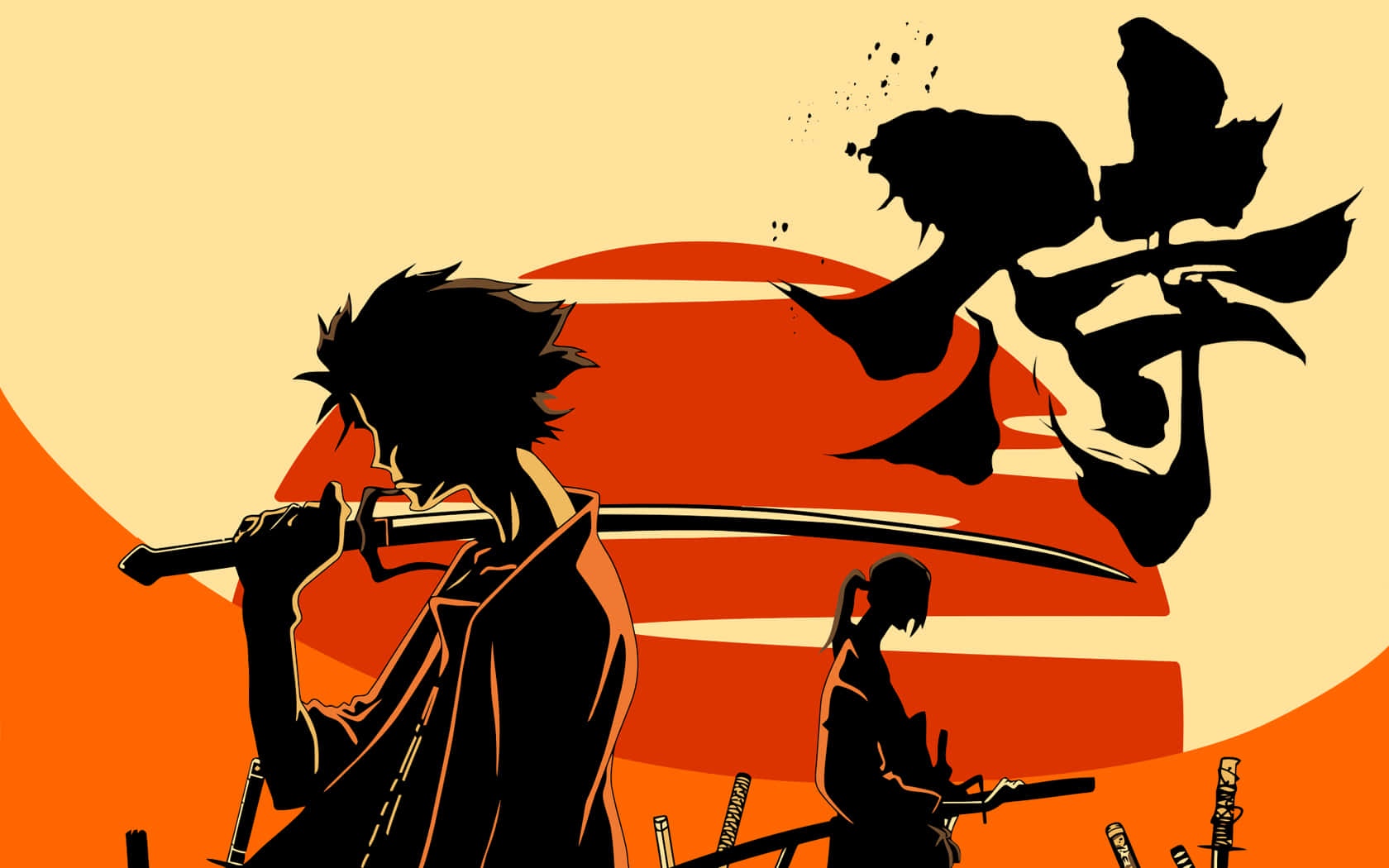 Samurai Champloo Silhouetten Achtergrond