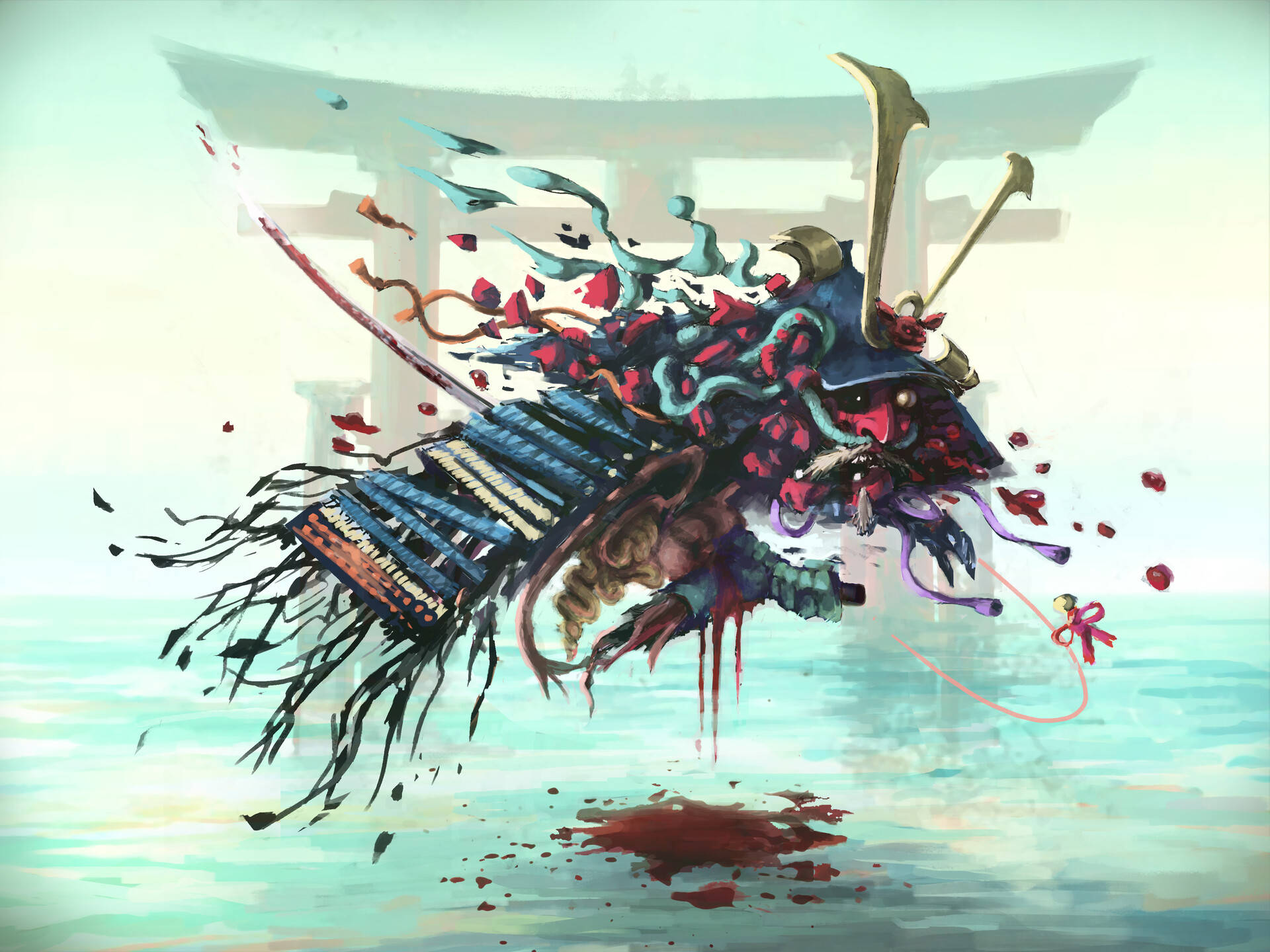 Obrade Arte De Seppuku Del Demonio Samurai Fondo de pantalla