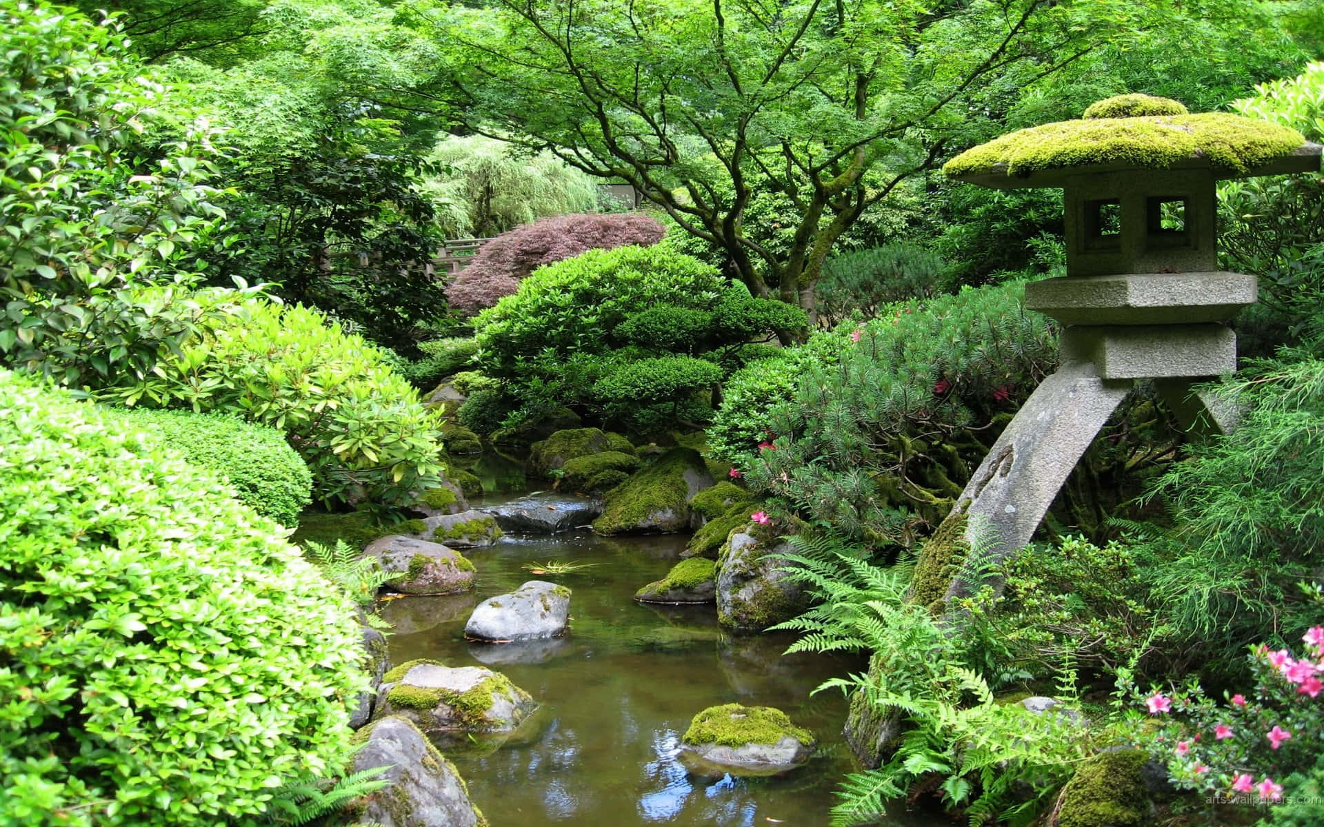 Serene Samurai Garden Landscape Wallpaper