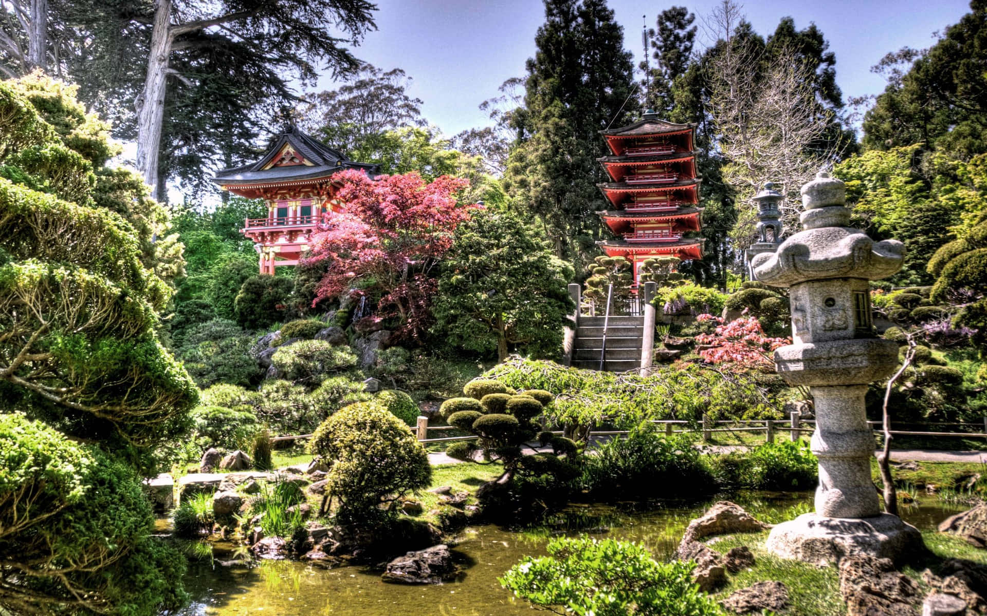 Enchanting Samurai Garden Scenery Wallpaper