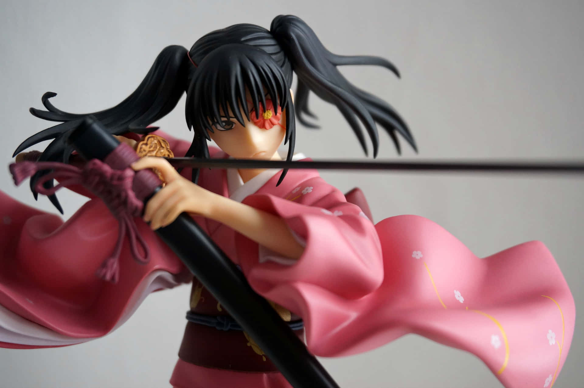 Figure De Fille Samurai En Pose D'action Fond d'écran