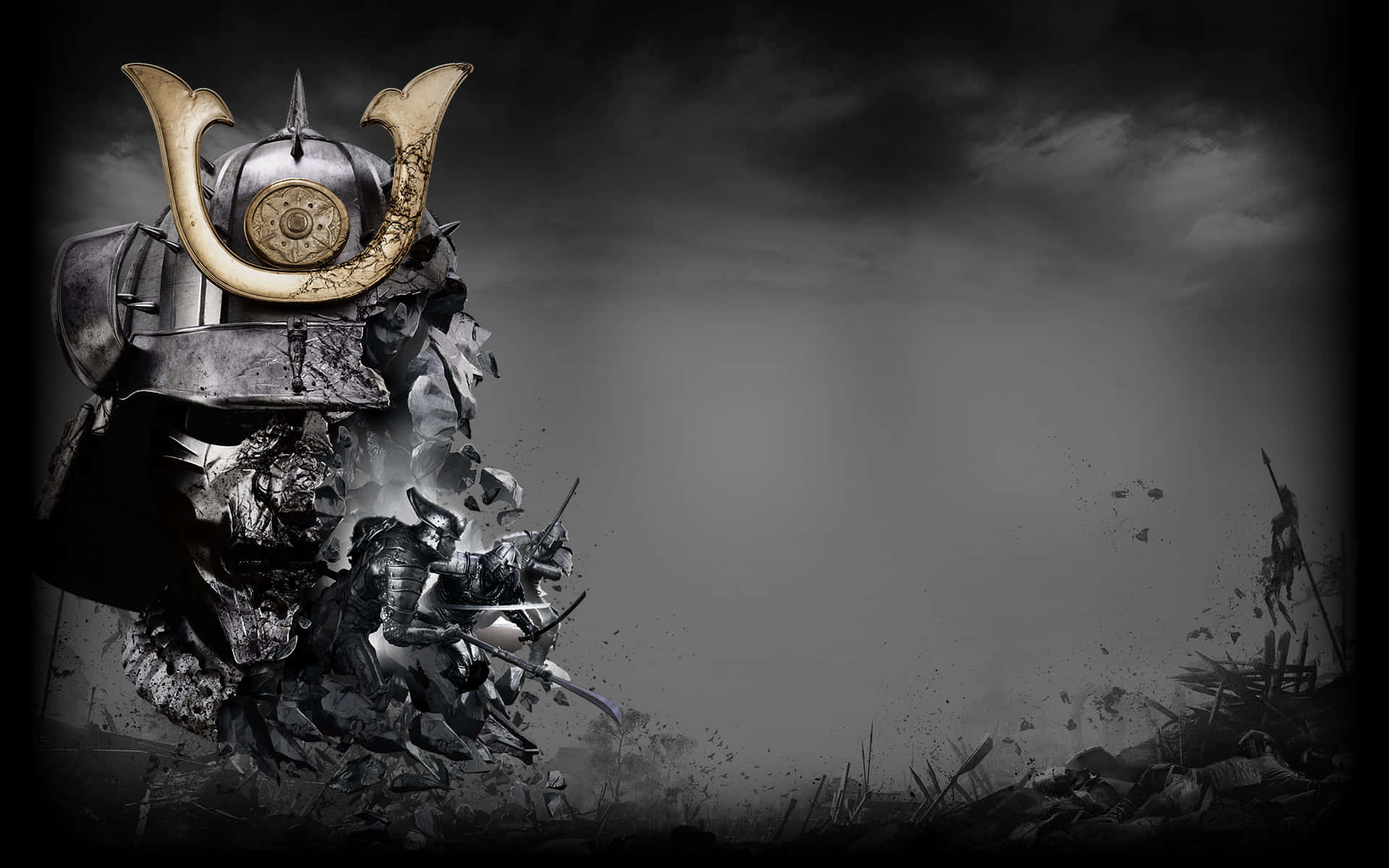 Stunning Samurai Helmet on Display Wallpaper