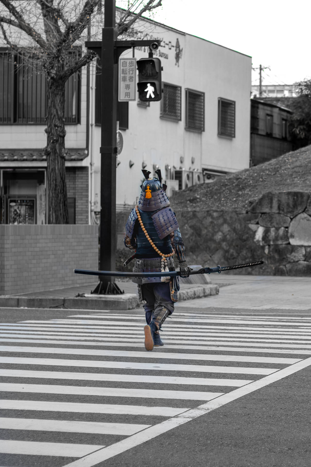 Samurai In Pedestrian Wallpaper