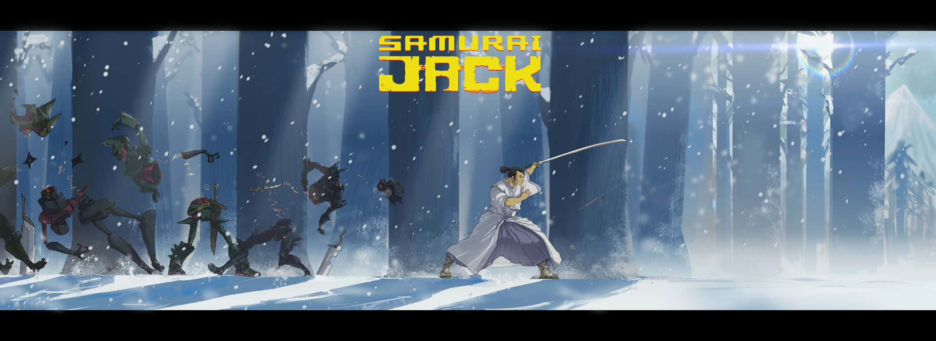 Samurai Jack in a vibrant, action-packed scene