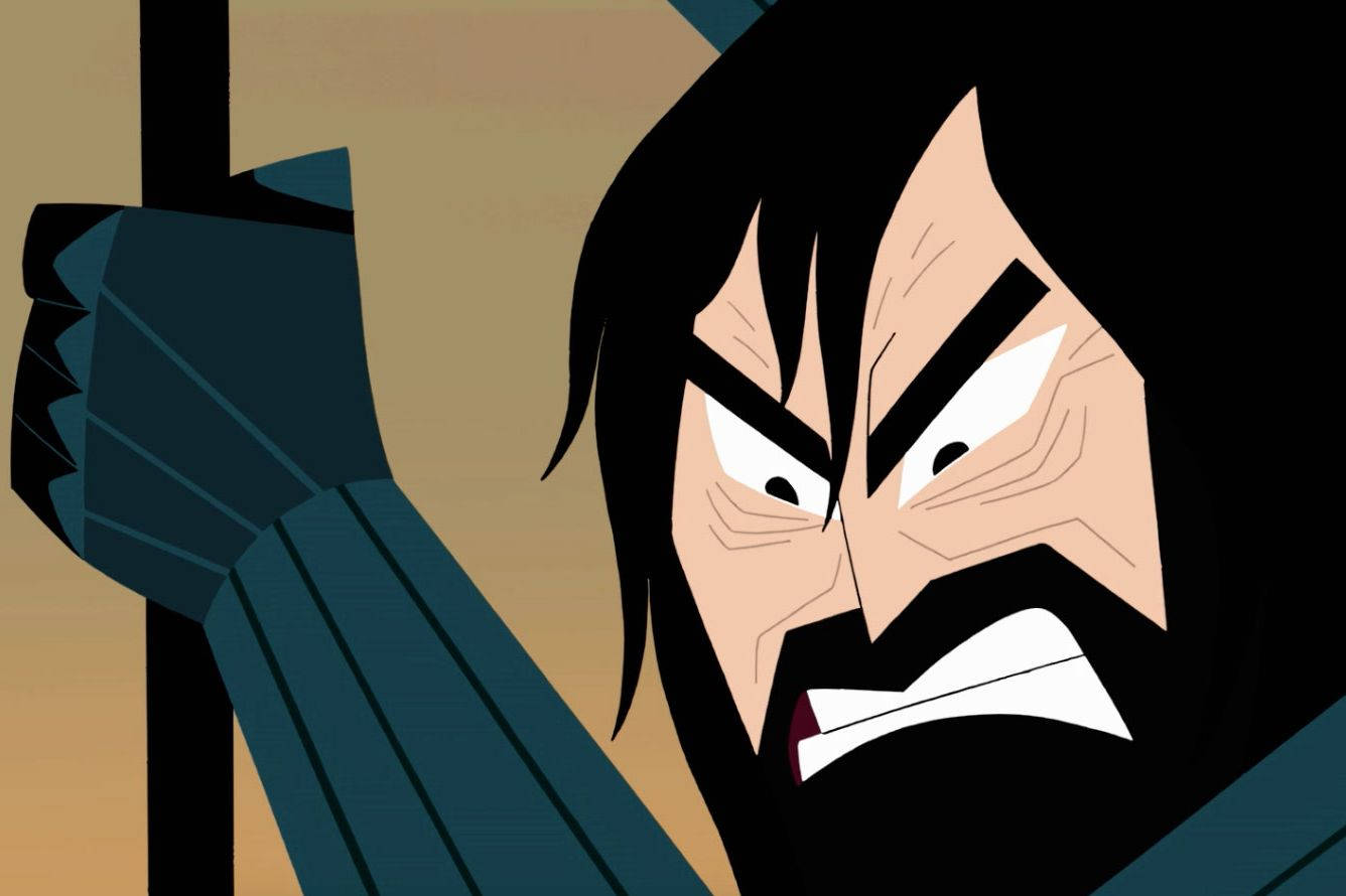 Samurai Jack Angry Face Up-close Background