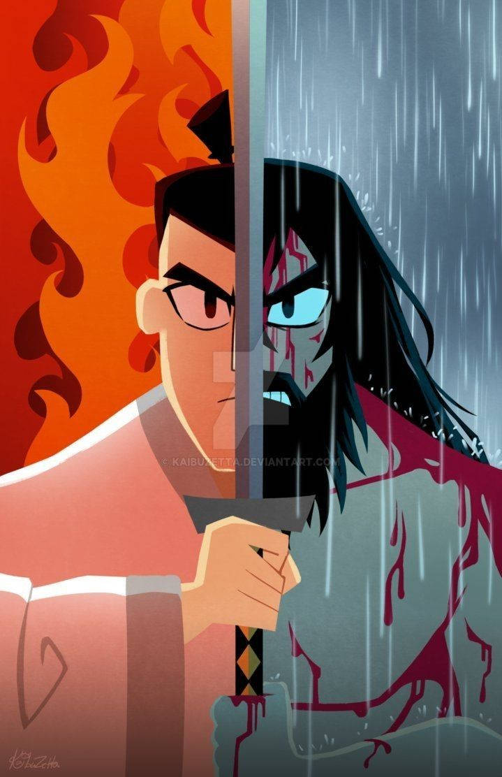 Samurai Jack Half Face Side By Side Picture