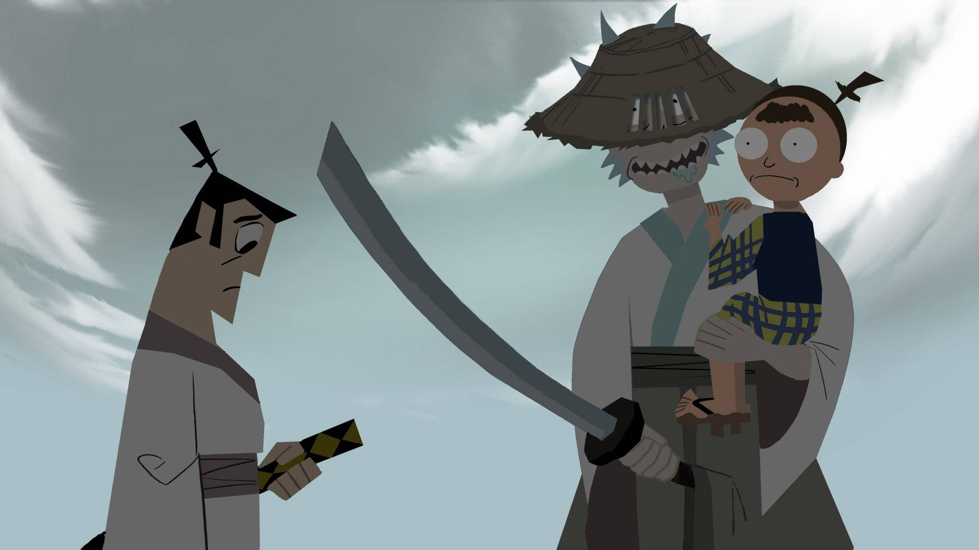 Samurai Jack Rick And Morty Crossover Picture