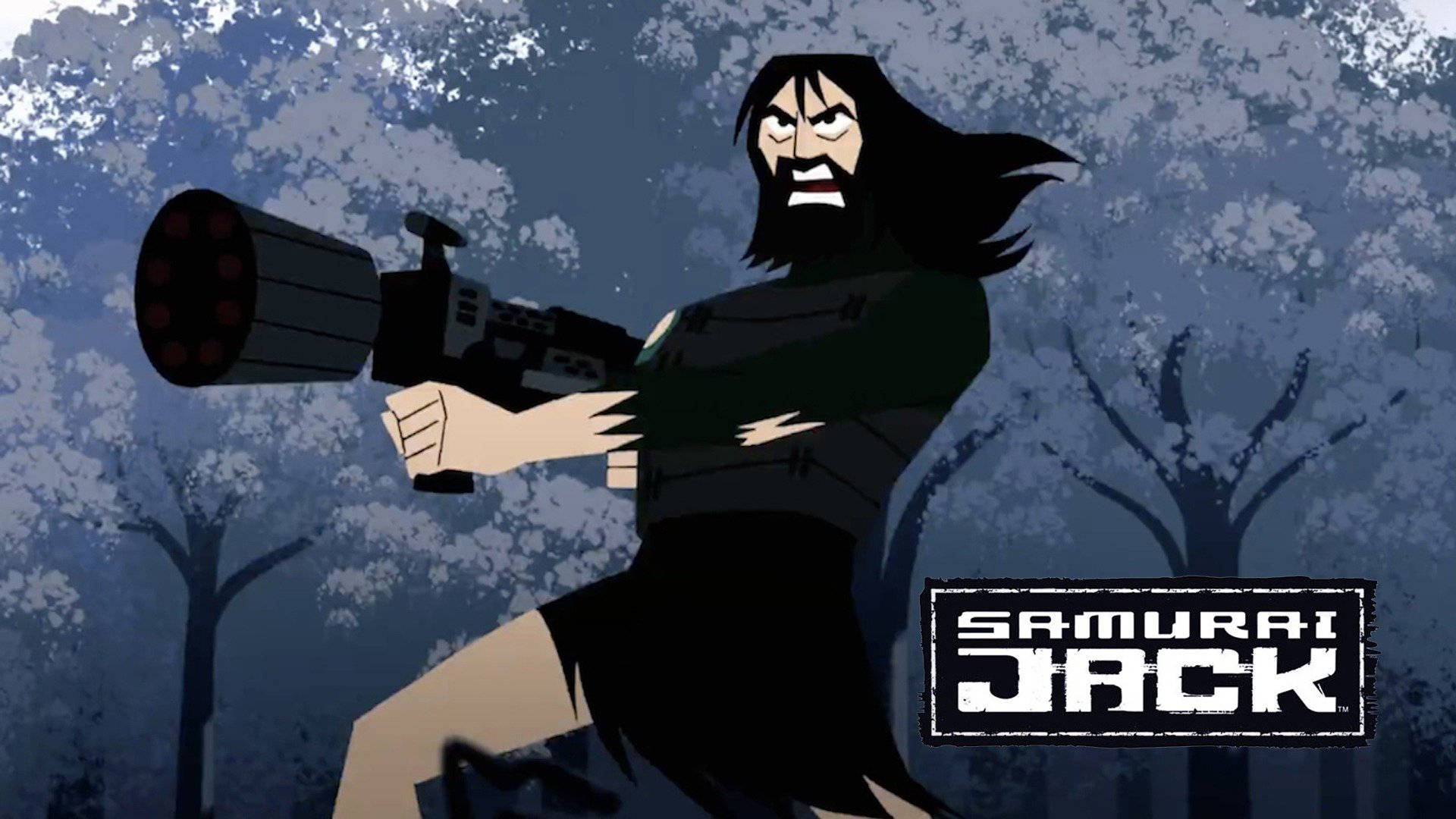 Samurai Jack With Weapon Desktop Background