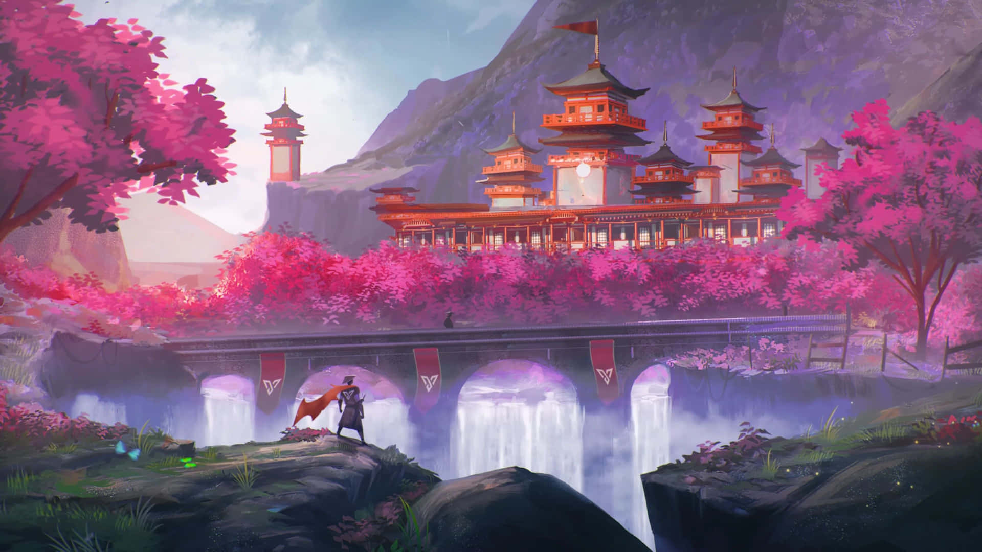 Majestic Samurai Landscape Wallpaper