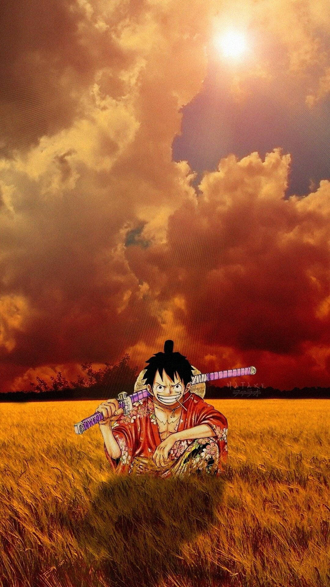 Samurai Mugiwara Luffy Smile Background