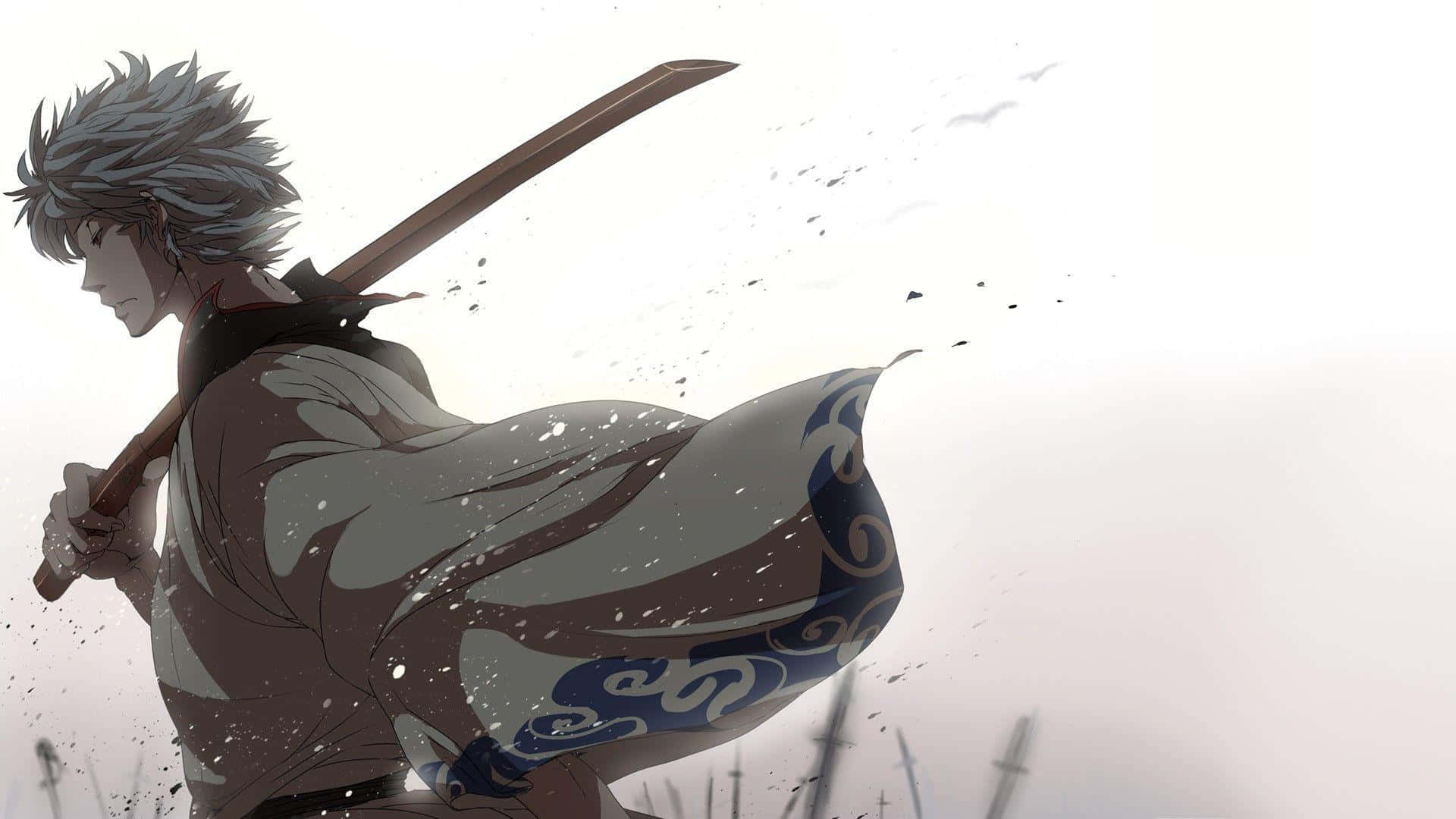 Samurai Spirit - Gintoki Sakata In Action Wallpaper