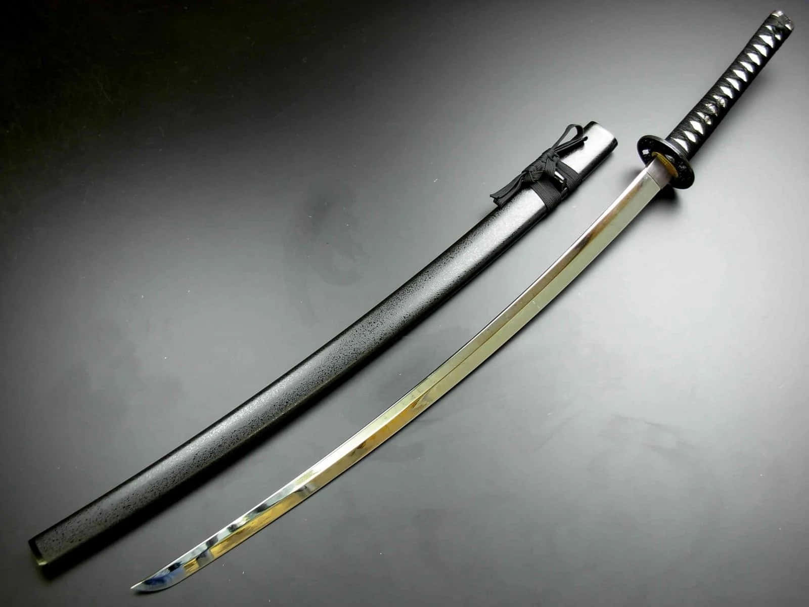 Powerful Samurai Sword in Focus Wallpaper