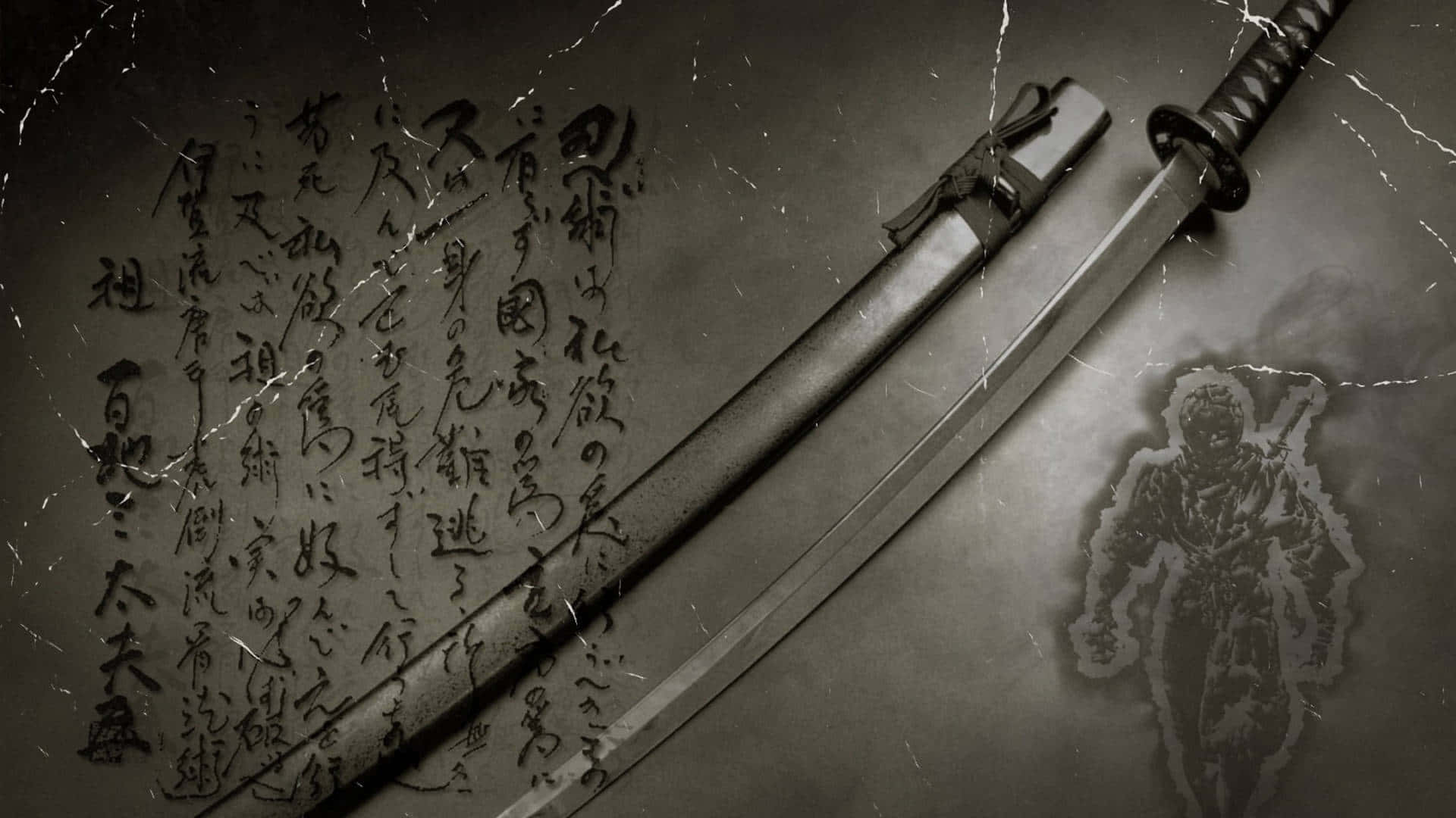 Majestic Samurai Sword on Display Wallpaper