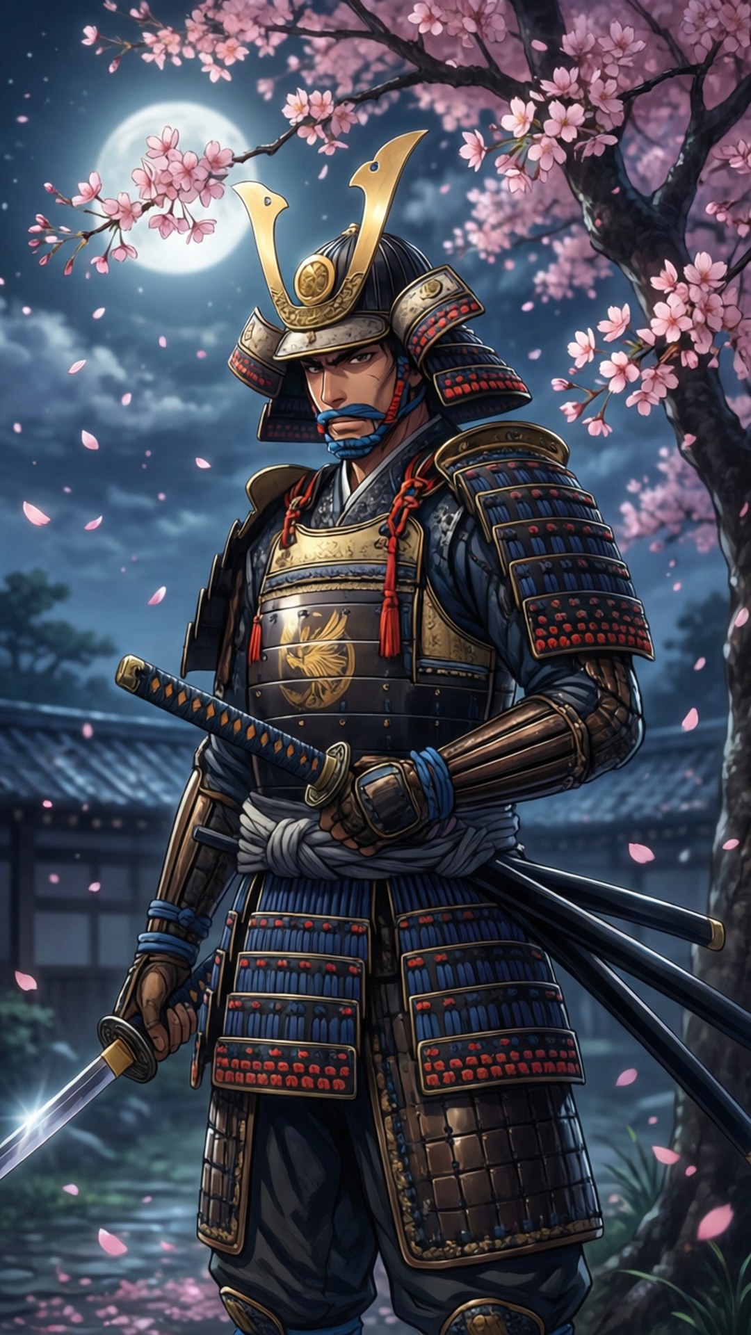 Samurai Under Moon Papéis de Parede