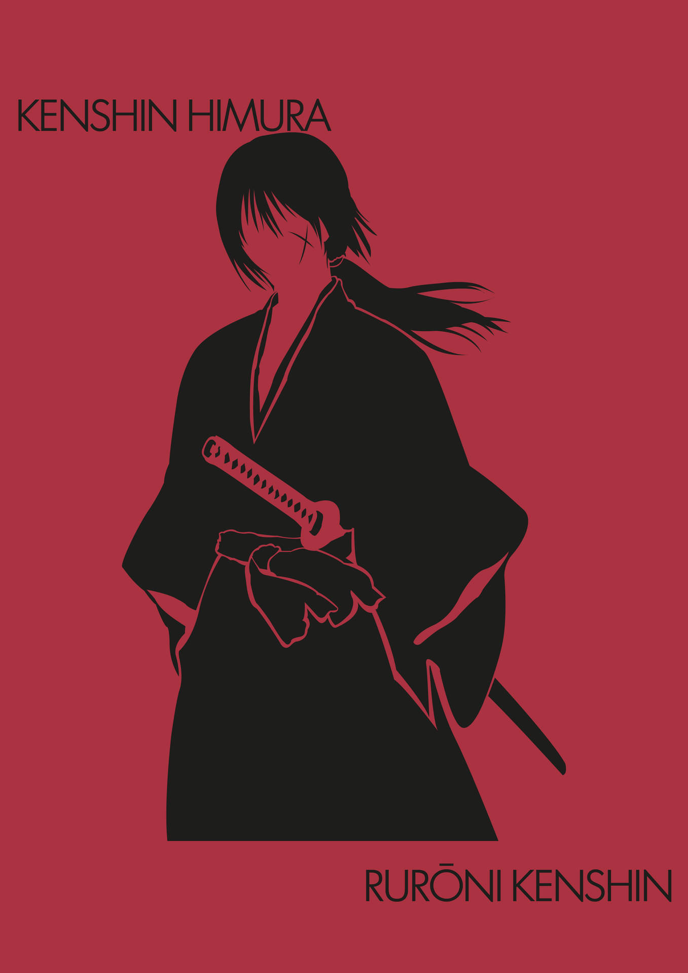 Samurai X Minimalistisk Kenshin Himura Wallpaper