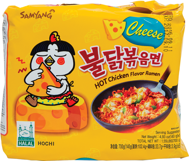 Samyang Cheese Hot Chicken Flavor Ramen Package PNG