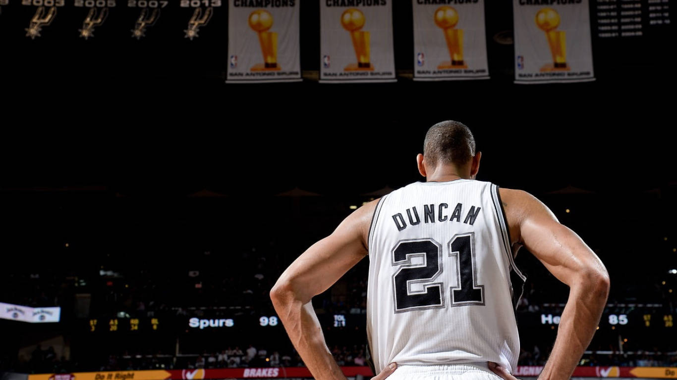 San Antonio Spurs Duncan ser sjovt ud på din skærm Wallpaper