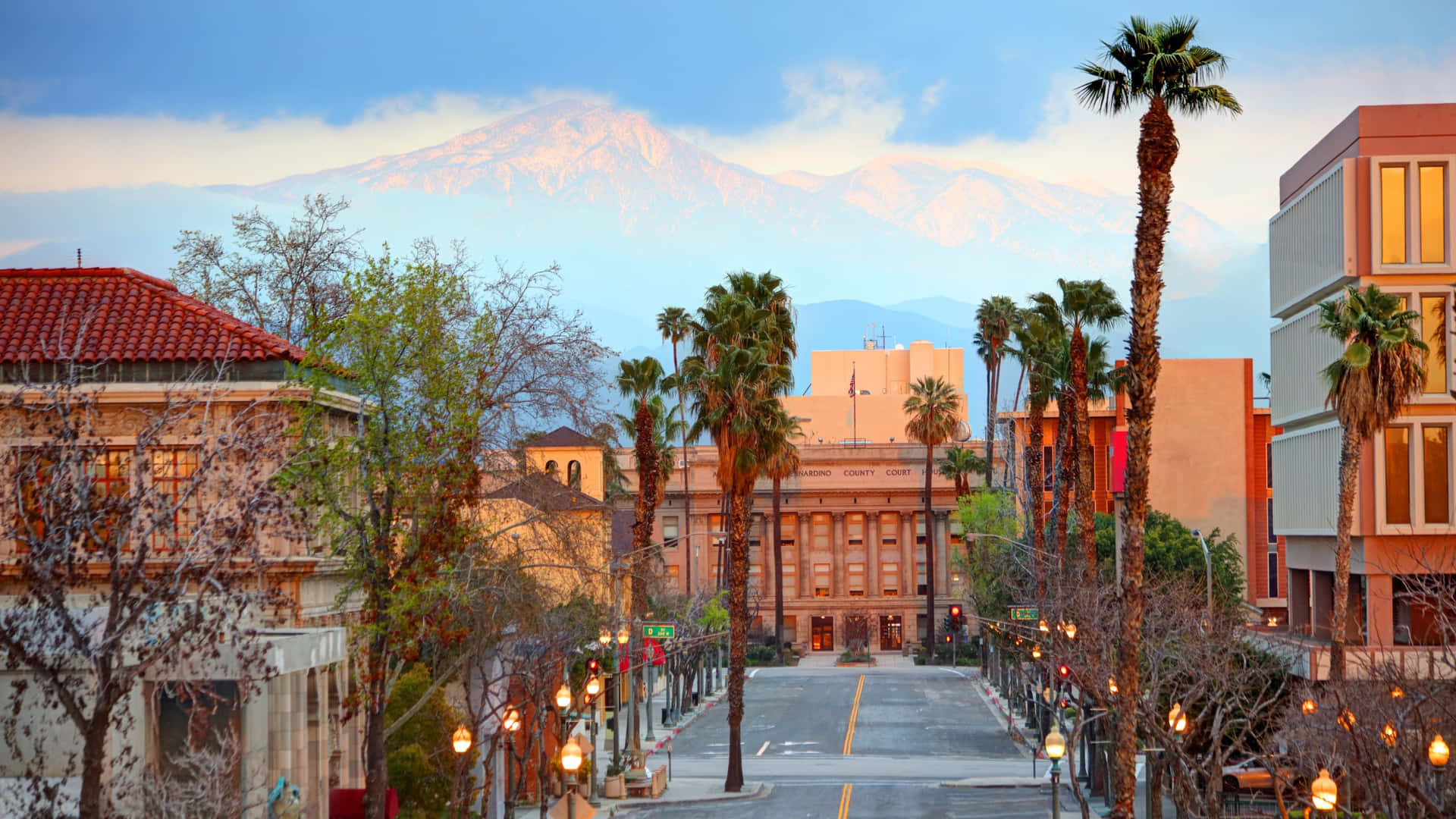 San Bernardino Downtown Street View Wallpaper