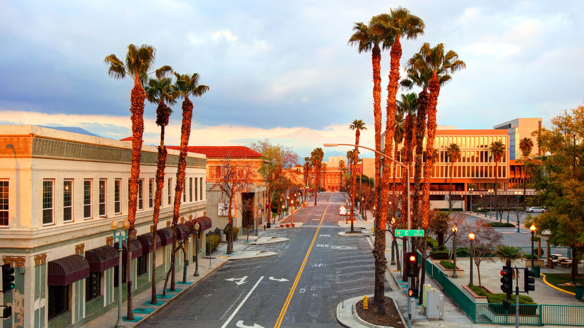 San Bernardino Downtown Street View Wallpaper