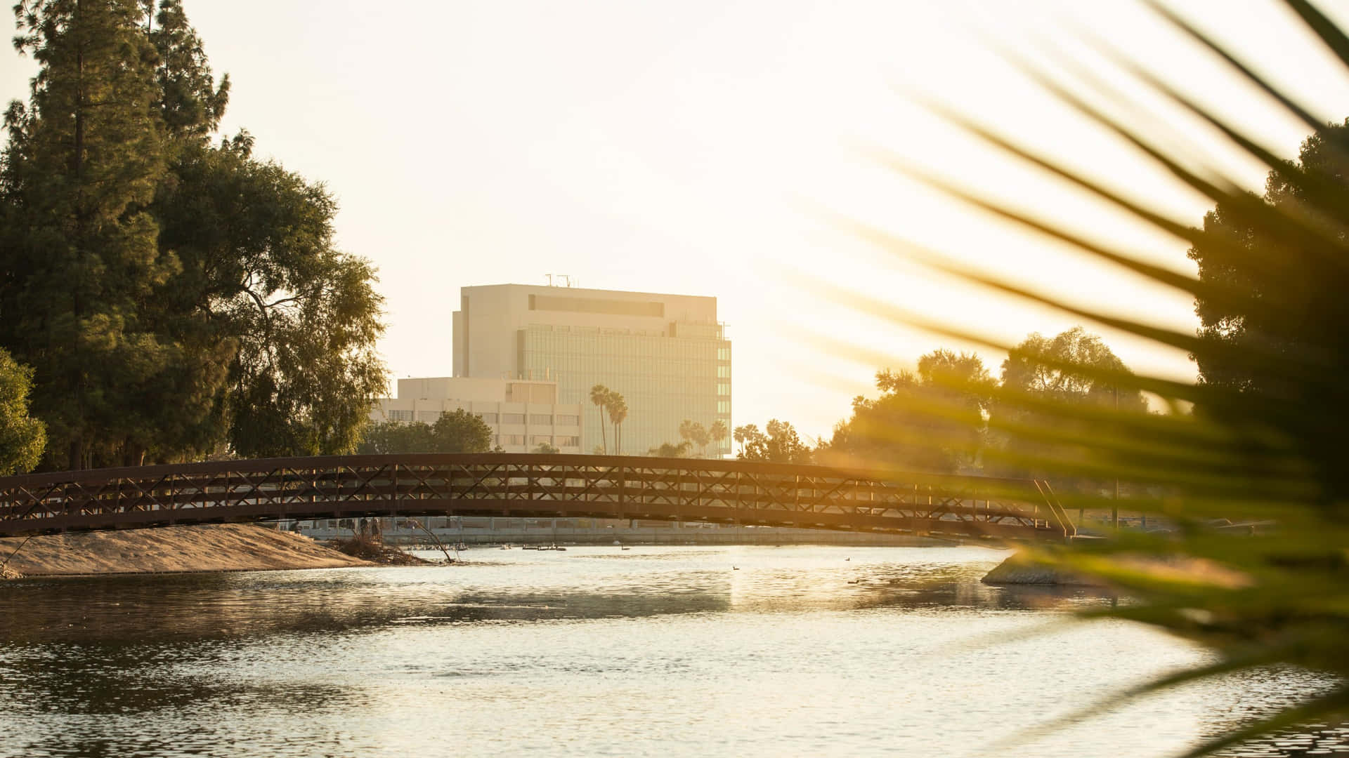 San Bernardino River Walk At Sunset Wallpaper