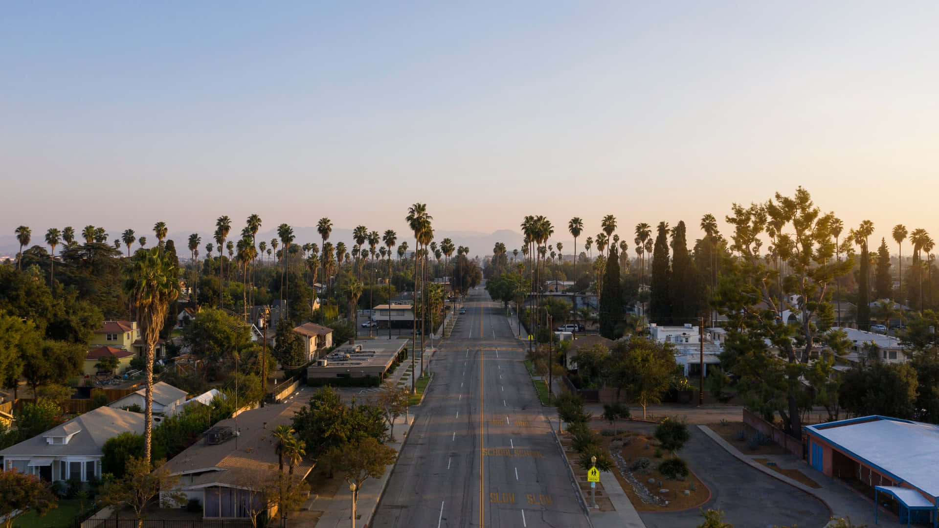 San Bernardino Street Viewat Dusk Wallpaper