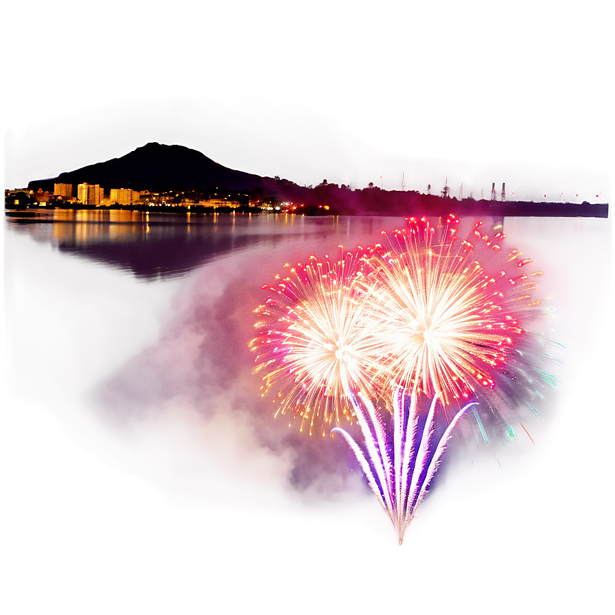 San Diego Bay Fireworks Png 06252024 PNG