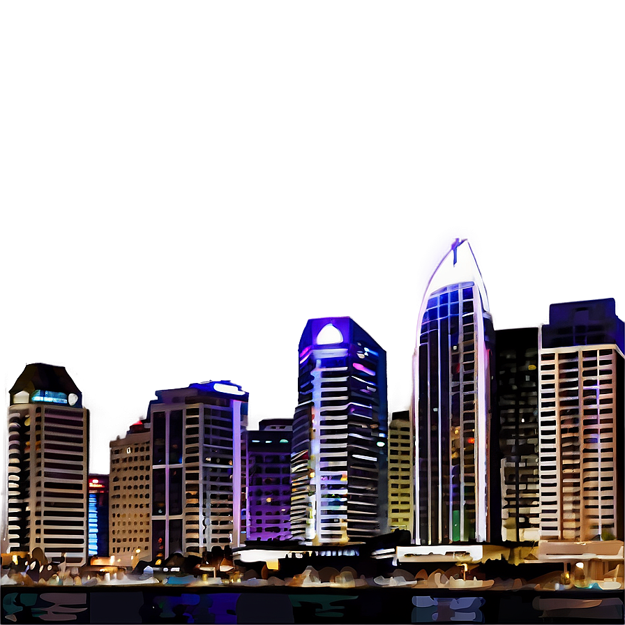 San Diego Cityscape Night Png 6 PNG