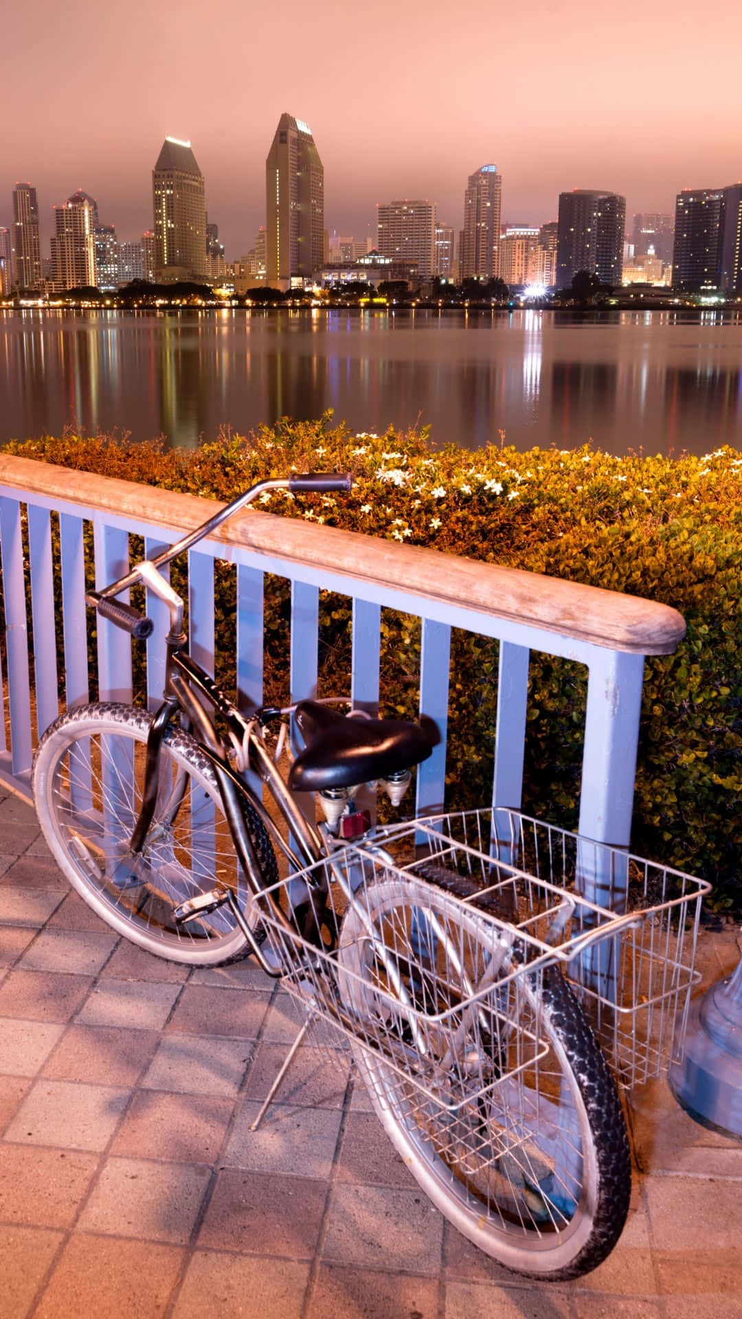 Parked Bike In San Diego Iphone Wallpaper