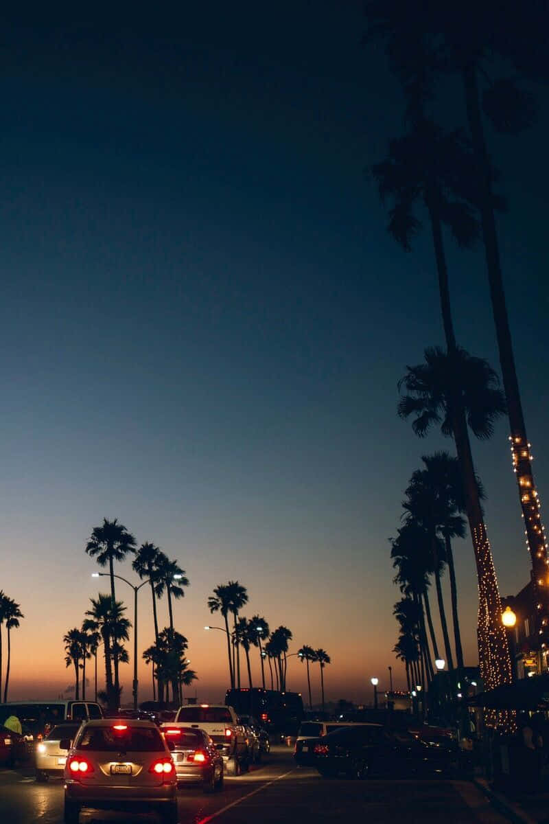 Sonnenuntergangsstraßein San Diego Iphone Wallpaper