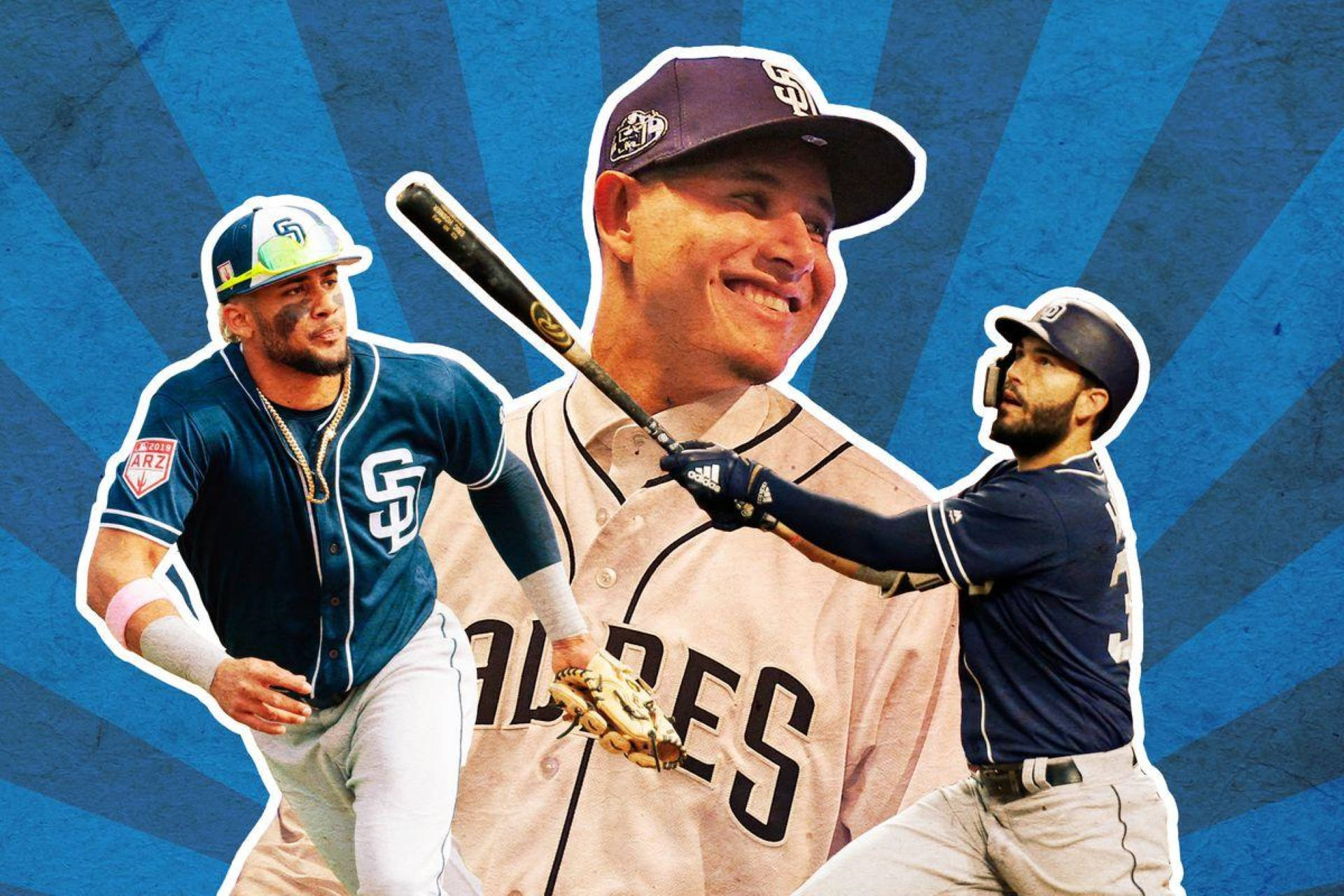 San Diego Padres Baseball Kunst Væg Tapet Wallpaper