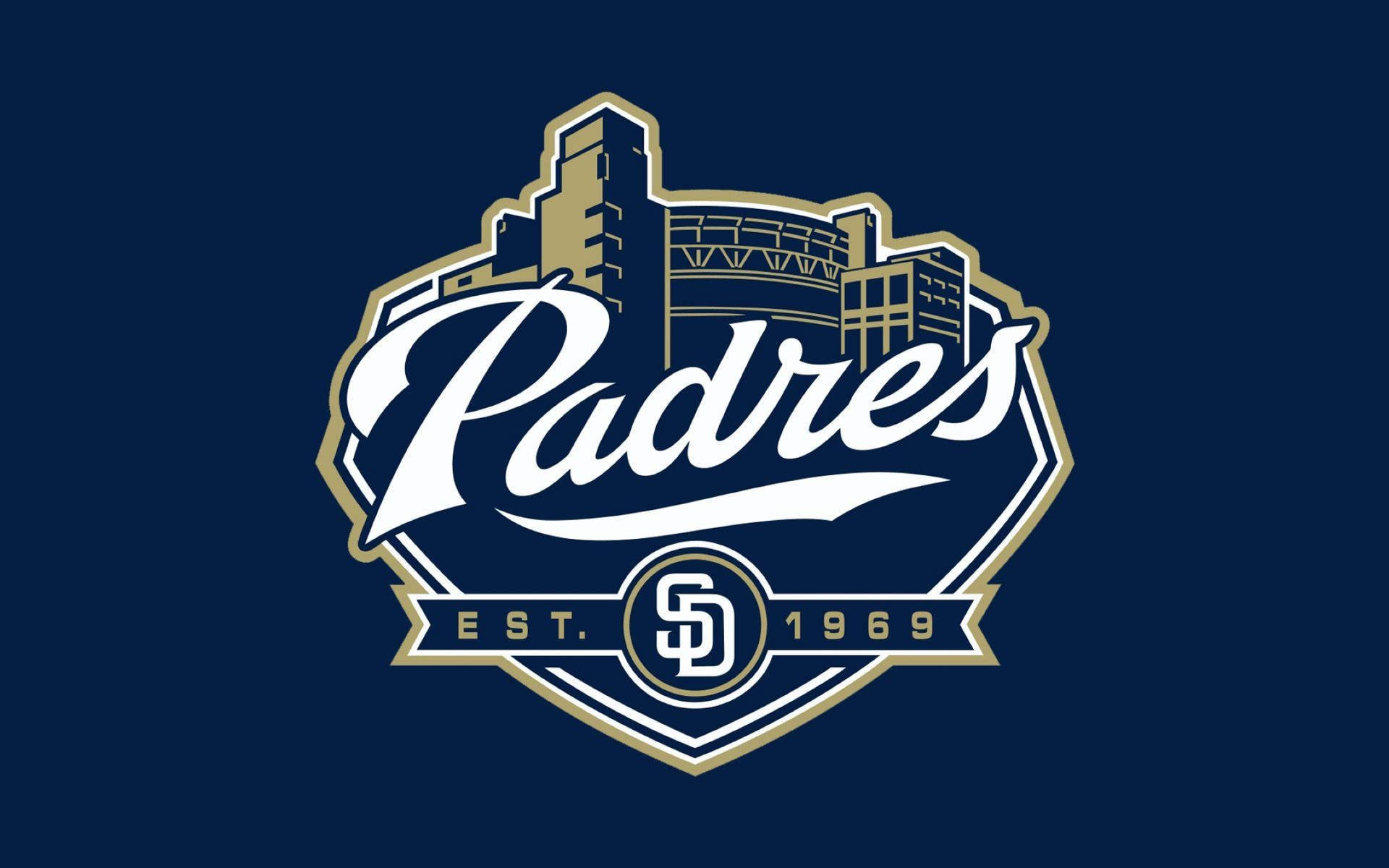 San Diego Padres Petco Park Logo Tapet: Et farvestrålende tapet med et San Diego Padres Petco Park Logo. Wallpaper