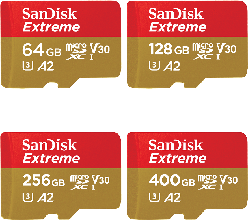 San Disk Extreme Micro S D Cards Collection PNG
