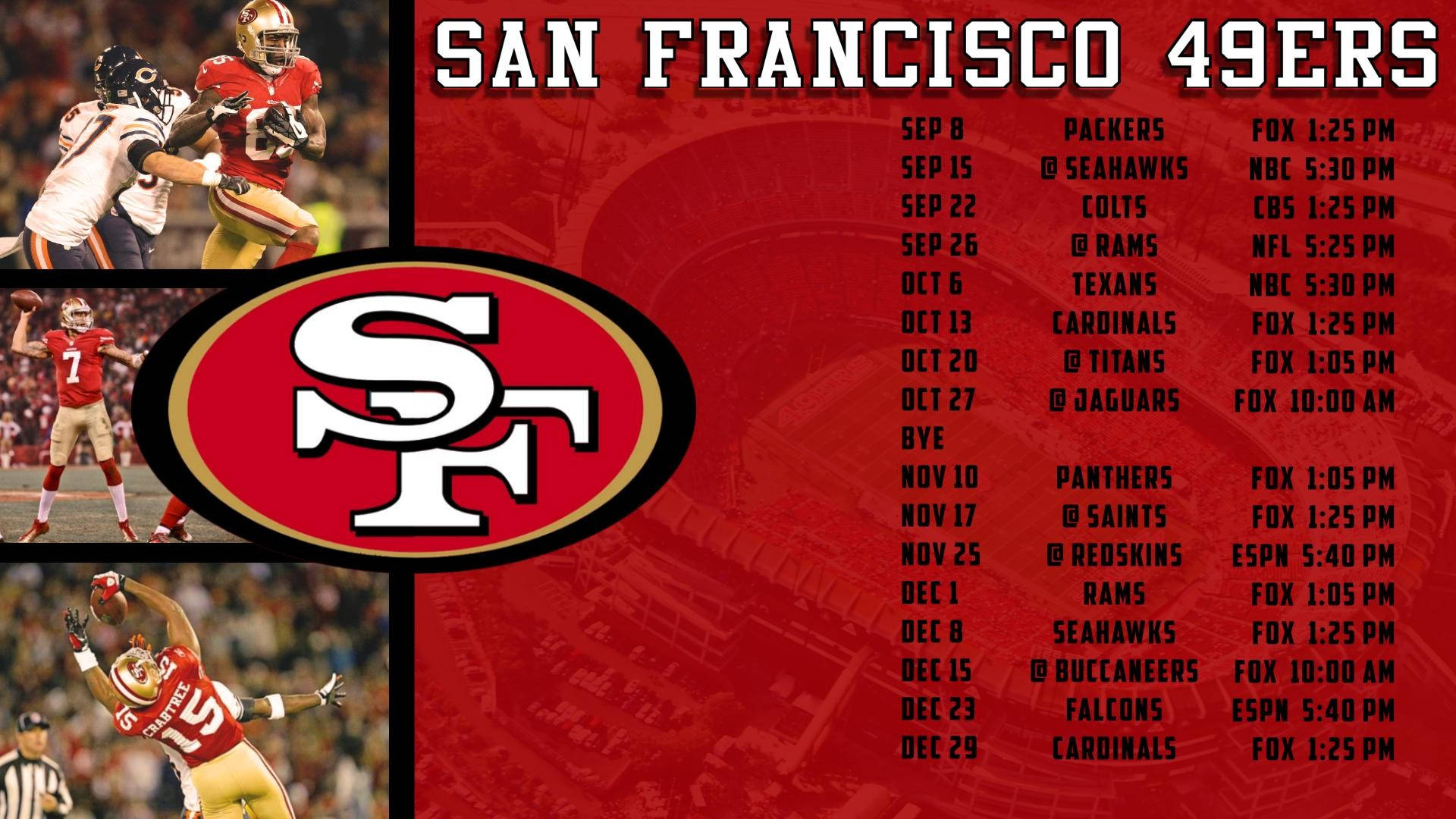 San Francisco 49ers Game Schedule Wallpaper