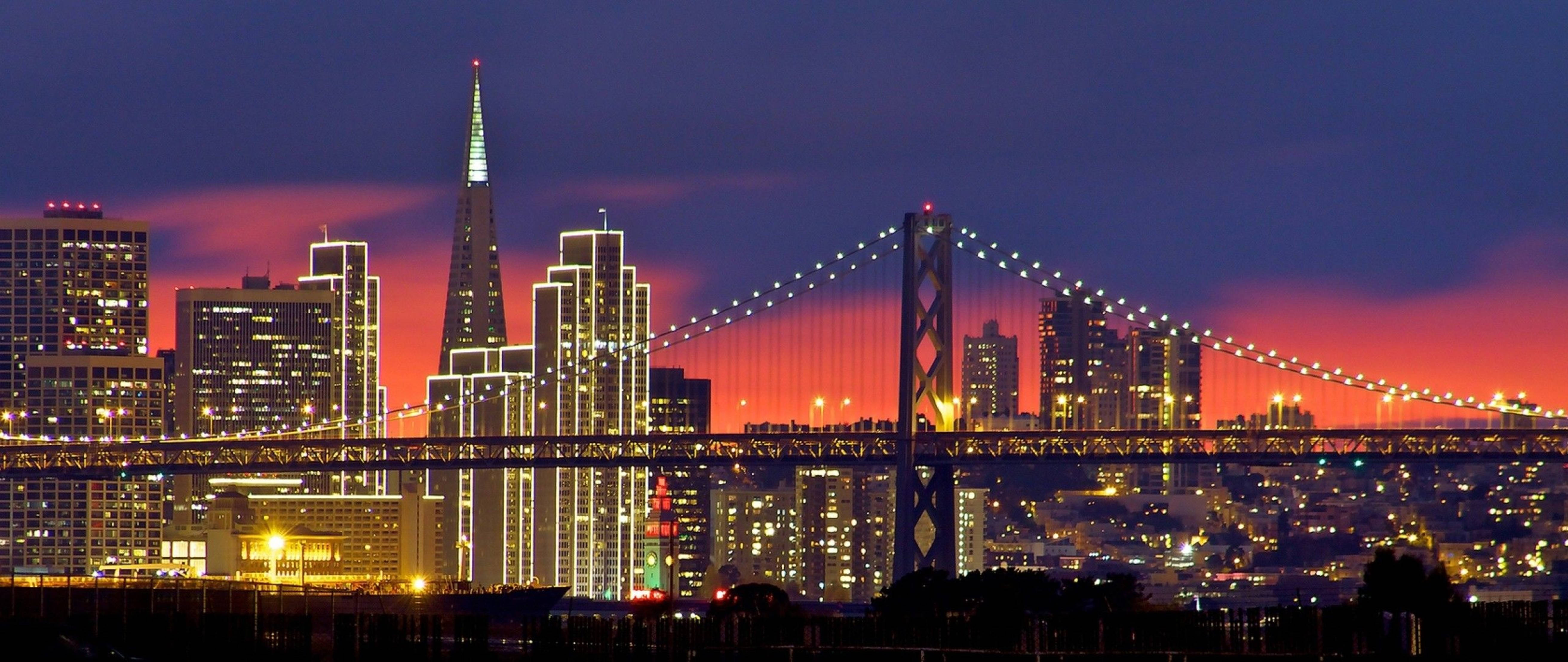 San Francisco 4K City Flashing Lights Wallpaper