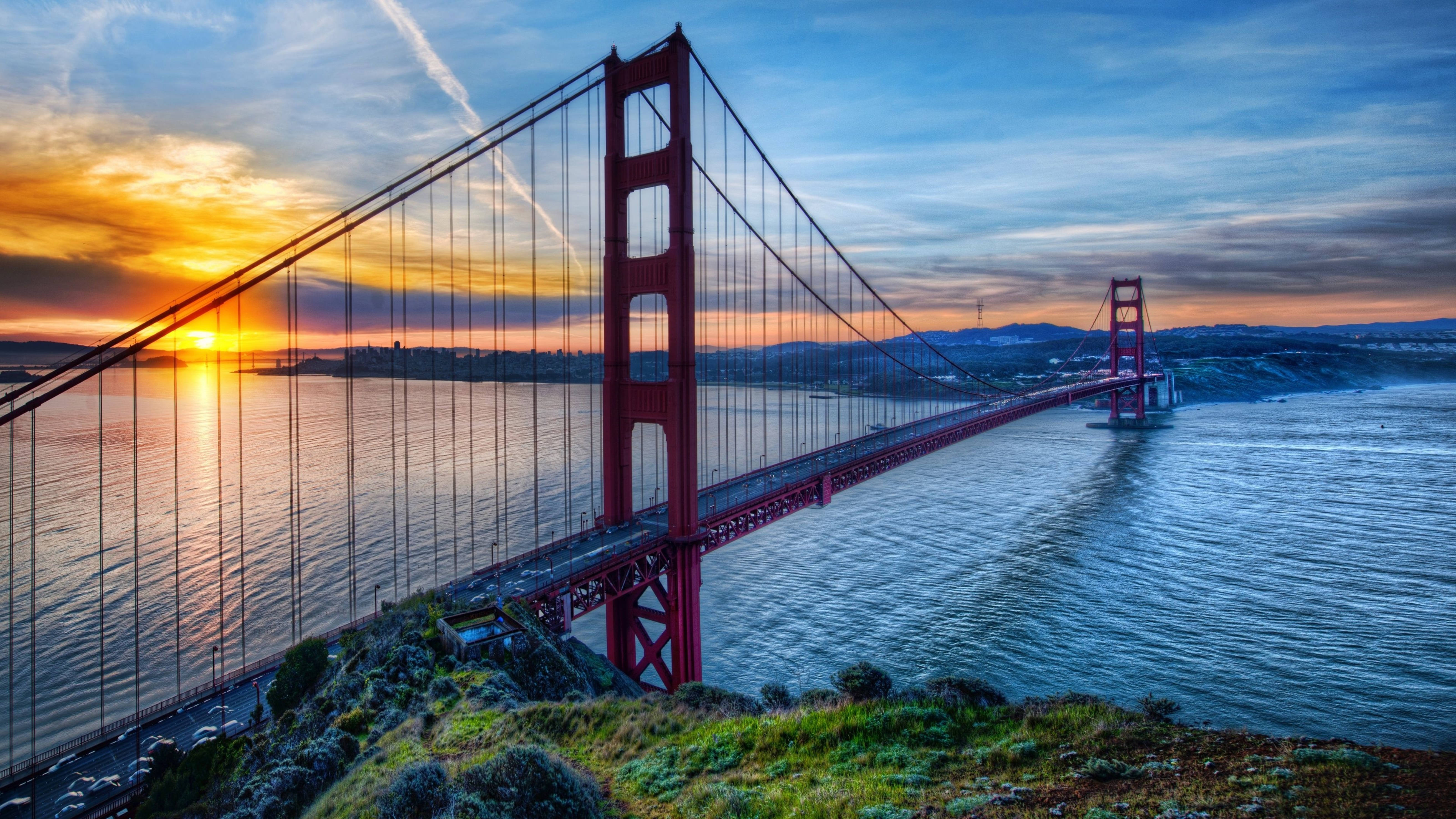 San Francisco 4K Golden Gate Sunset Wallpaper