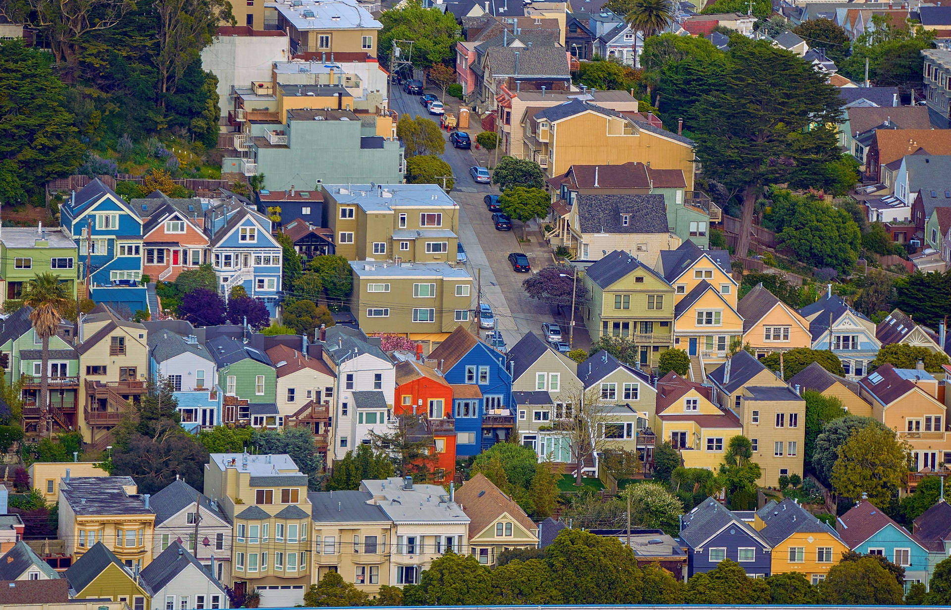 San Francisco Aerial Village Wallpaper