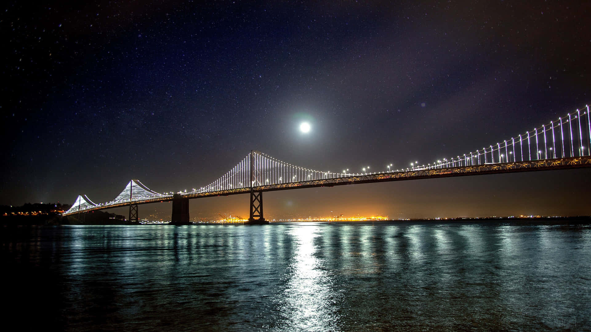 San Francisco Bay Bridge Night View4 K Wallpaper