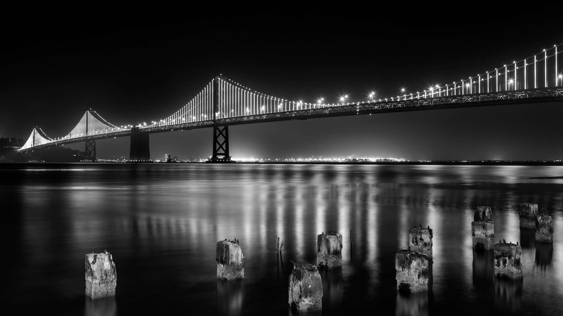 San Francisco Bay Bridge Night View4 K Wallpaper