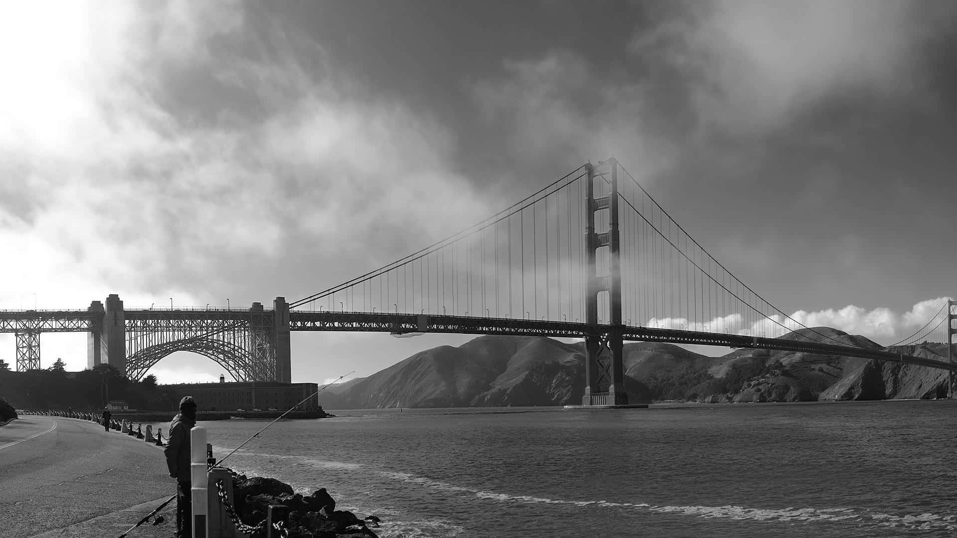 Lysne San Francisco i sort og hvid Wallpaper