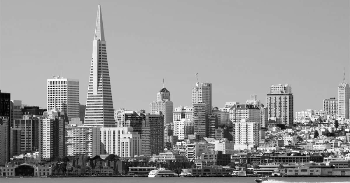 San Francisco Clear Sky Black And White Wallpaper