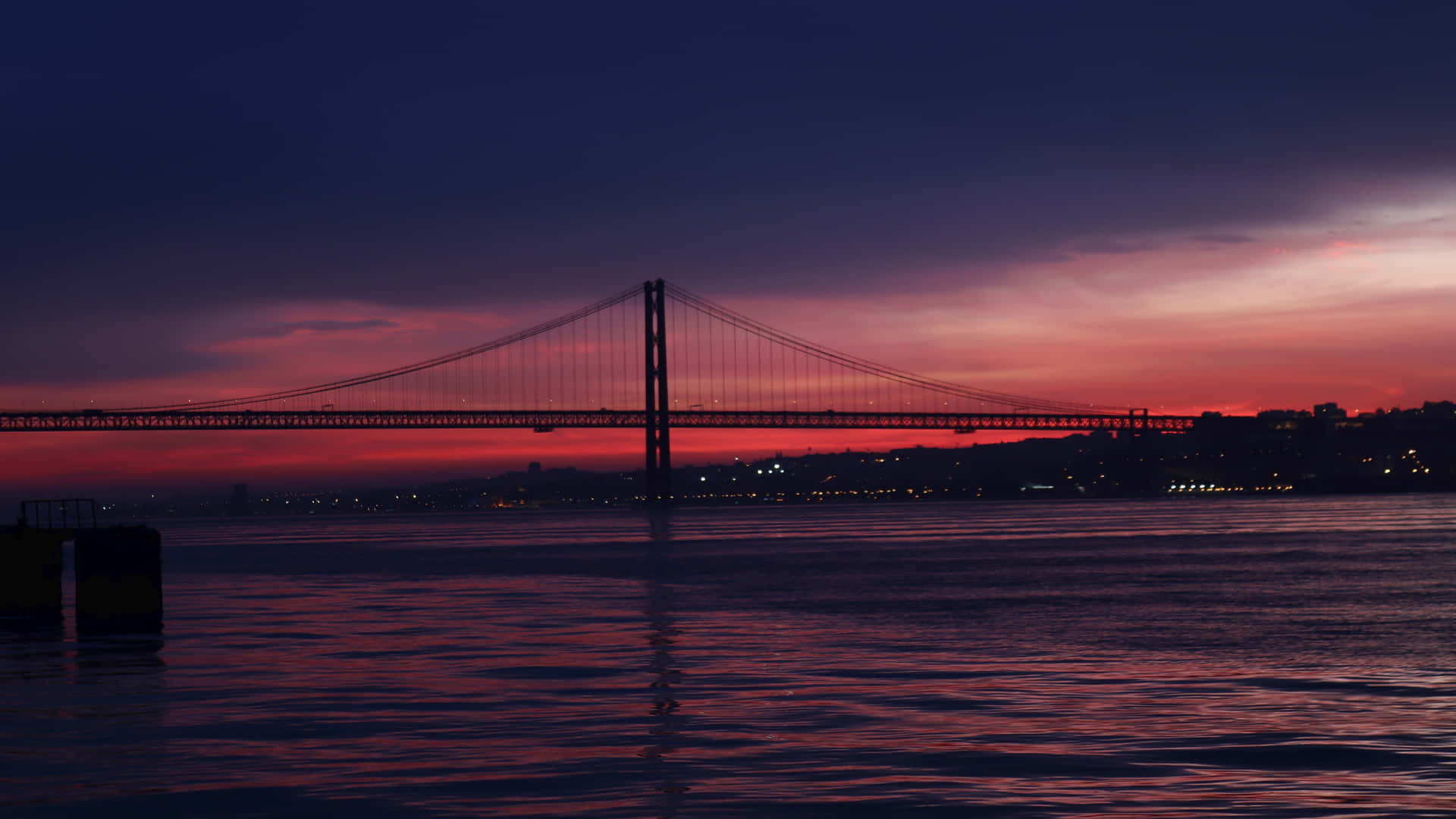 San Francisco Bridge Sunset Glow4 K Wallpaper