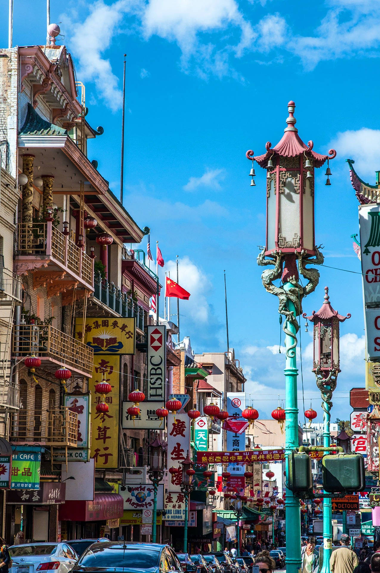 La Chinatown Di San Francisco In California Sfondo