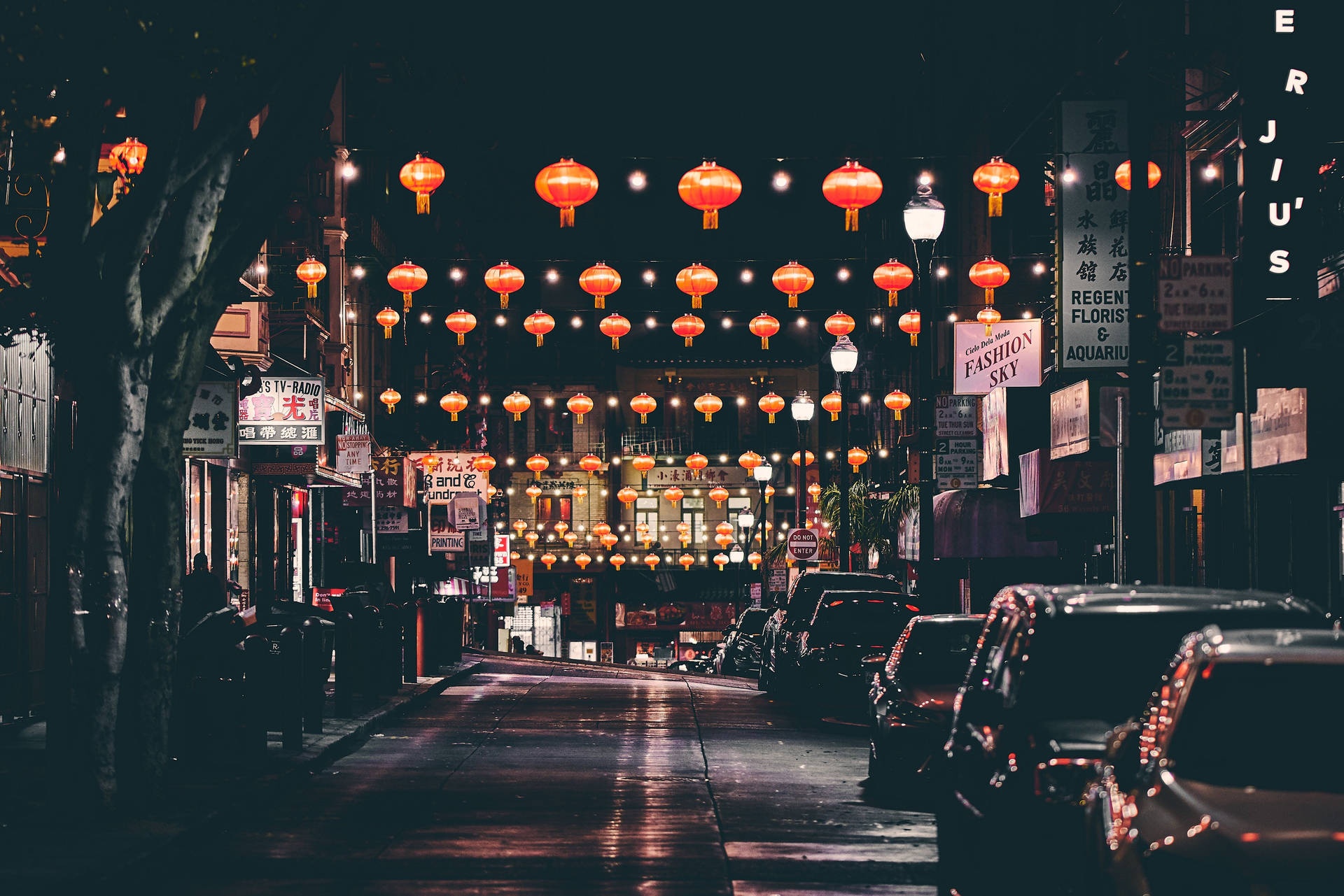 San Francisco Chinatown Lanterner Wallpaper
